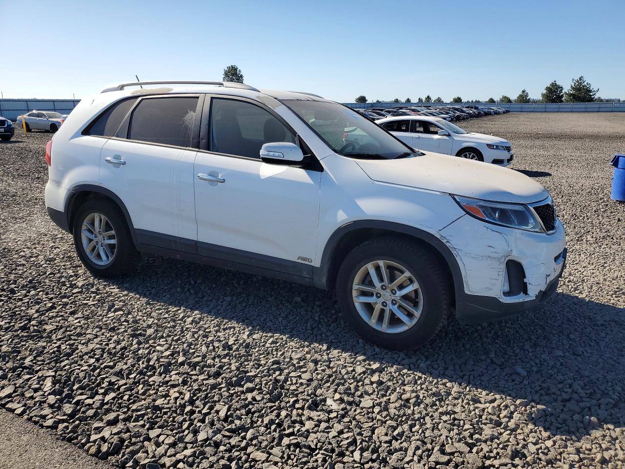2014 Kia Sorento Lx White vin: 5XYKTCA67EG465218