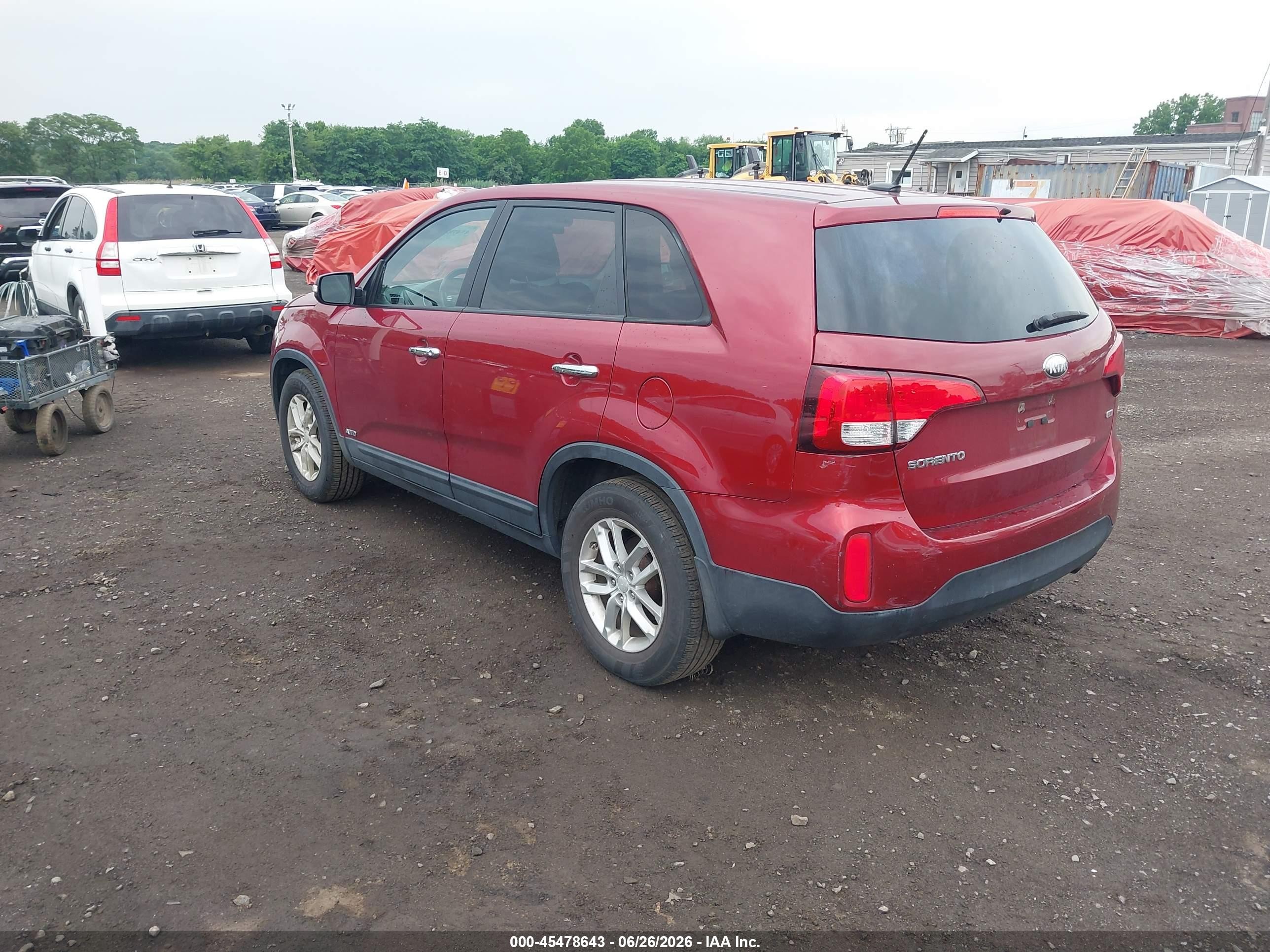 2014 Kia Sorento Lx Red vin: 5XYKTCA67EG488417