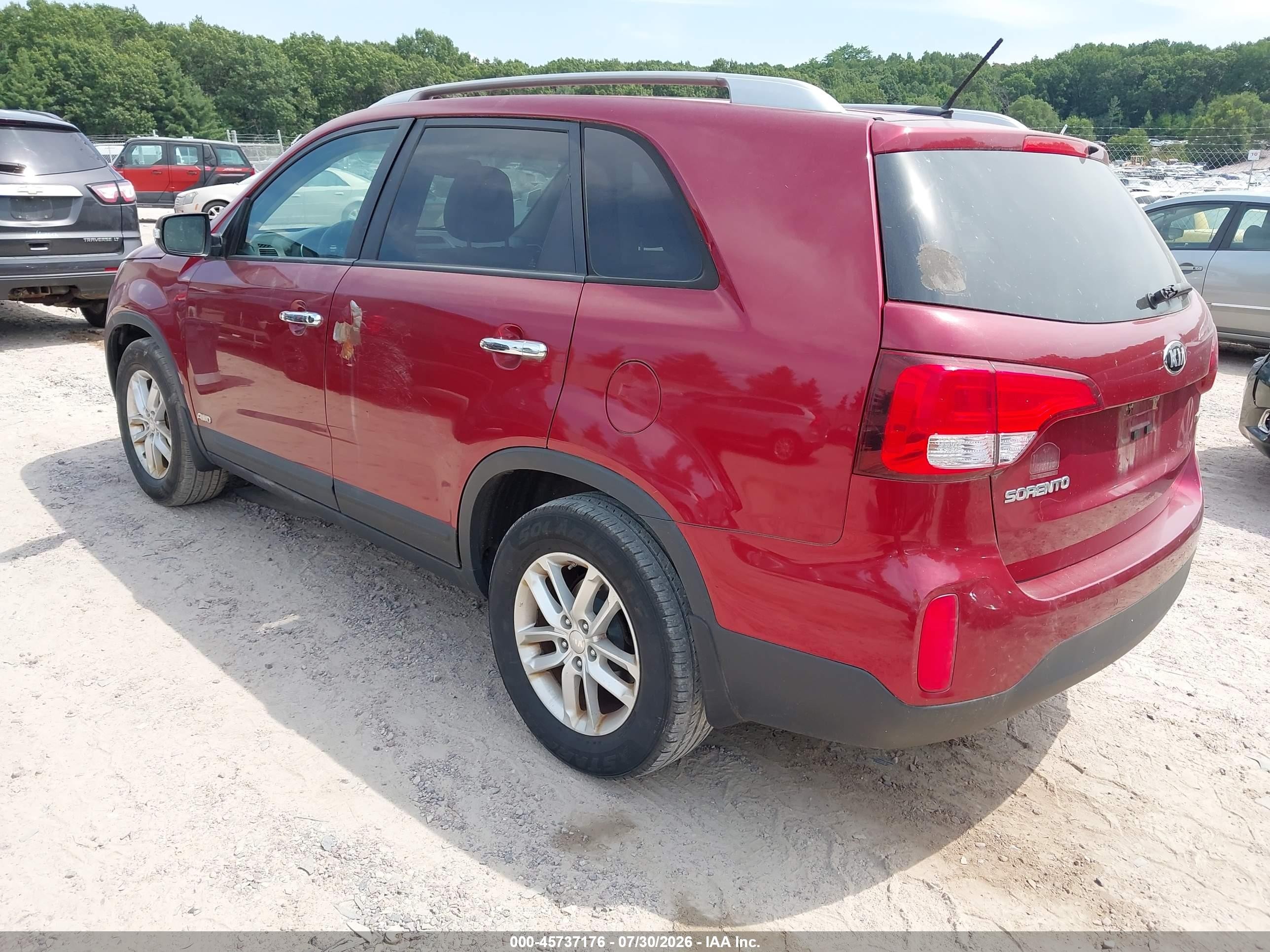 2014 Kia Sorento Lx Red vin: 5XYKTCA67EG532240