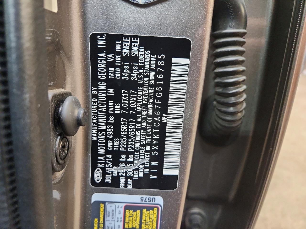 2015 Kia Sorento Lx Silver vin: 5XYKTCA67FG616785