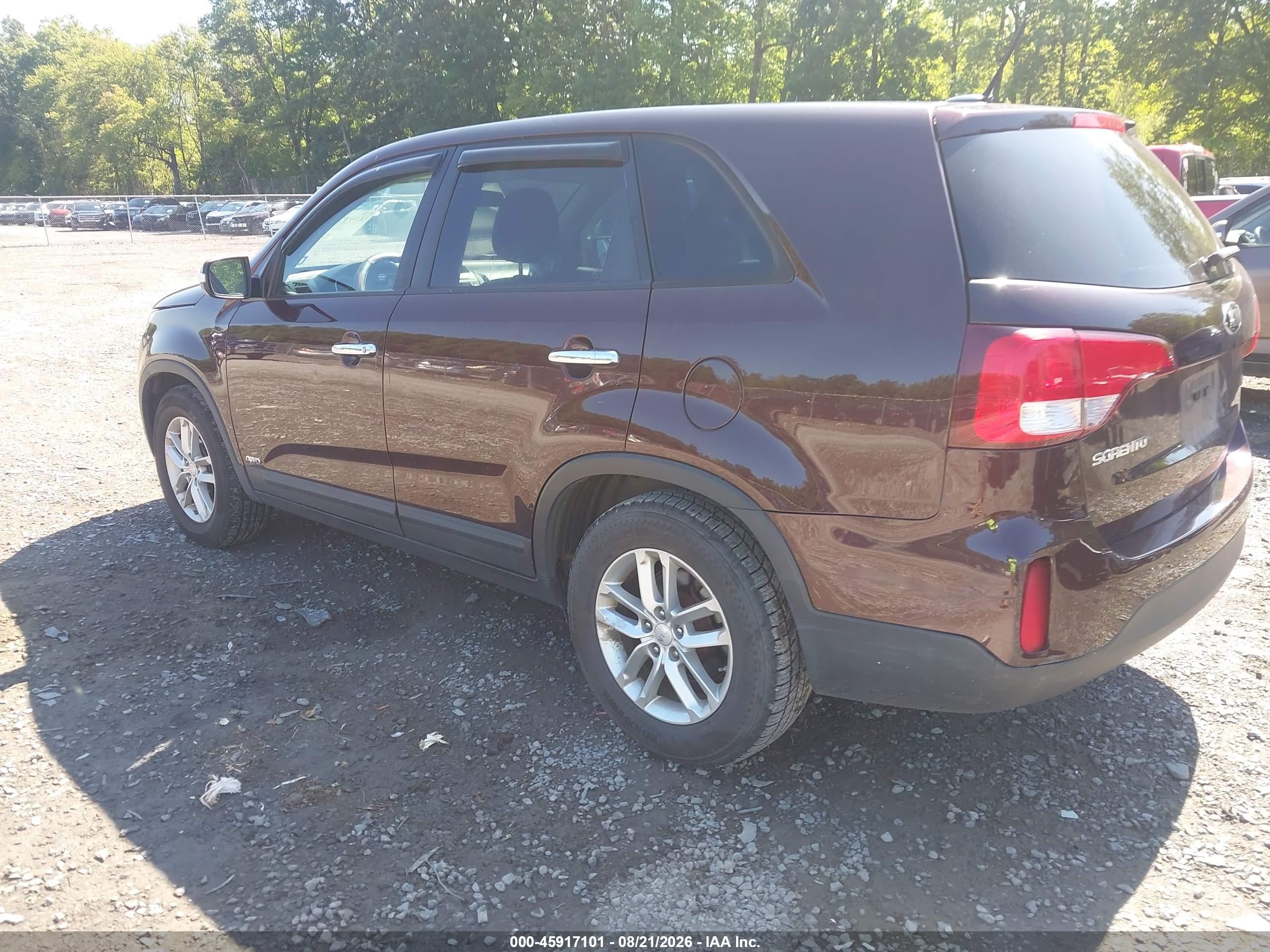 2015 Kia Sorento Lx Burgundy vin: 5XYKTCA67FG634266