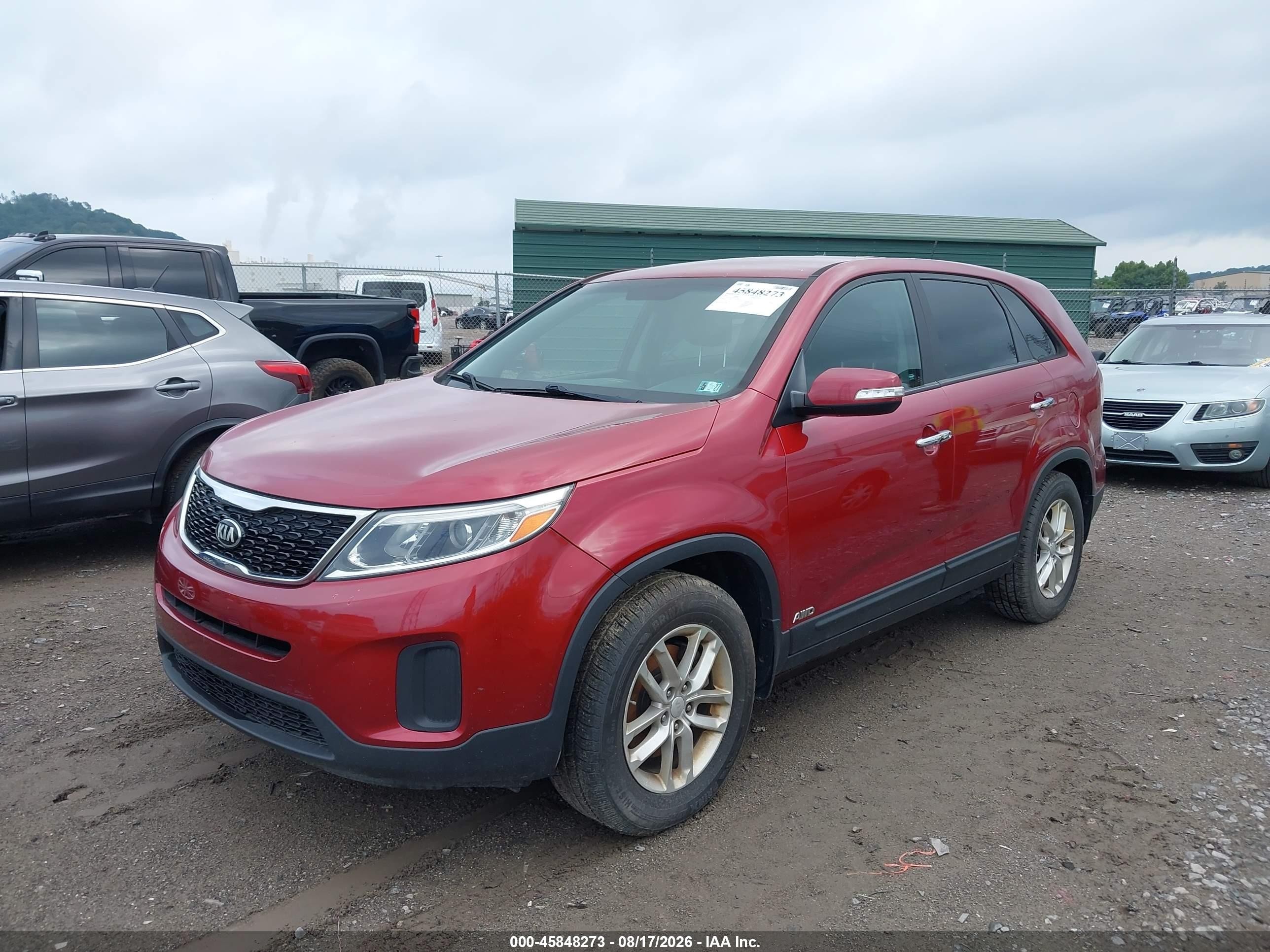 2015 Kia Sorento Lx Red vin: 5XYKTCA67FG649382