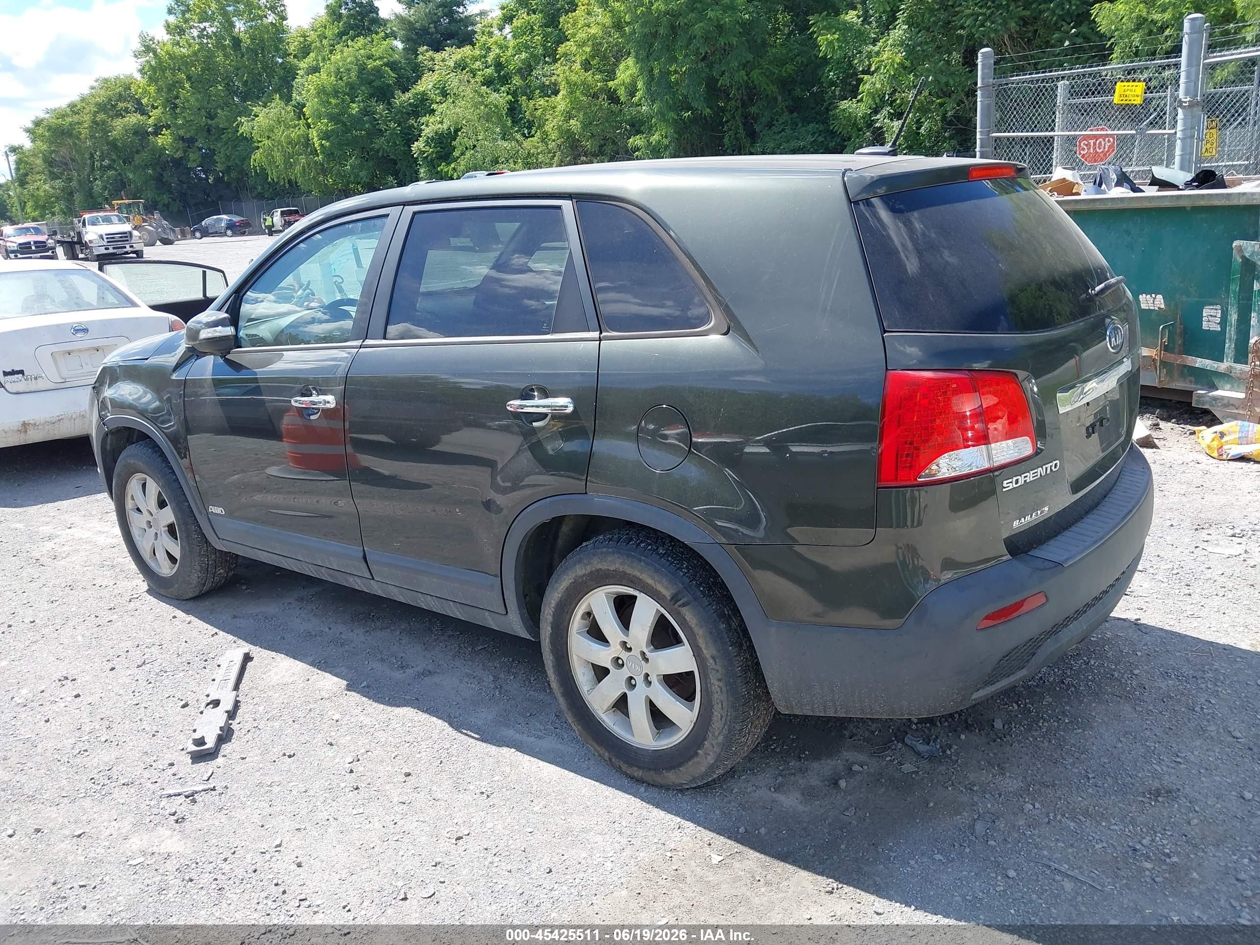 2012 Kia Sorento Lx Green vin: 5XYKTCA68CG265848