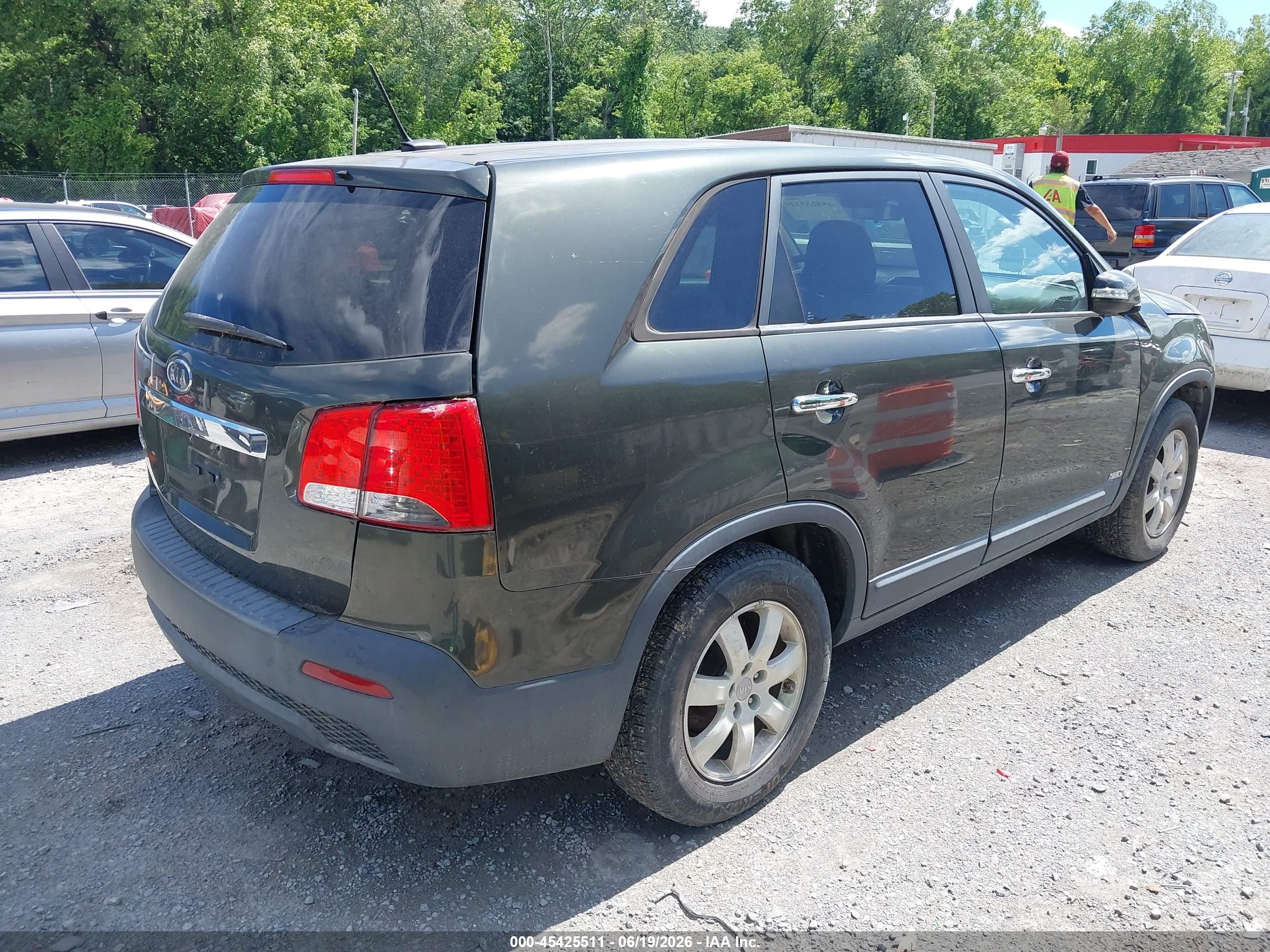 2012 Kia Sorento Lx Green vin: 5XYKTCA68CG265848