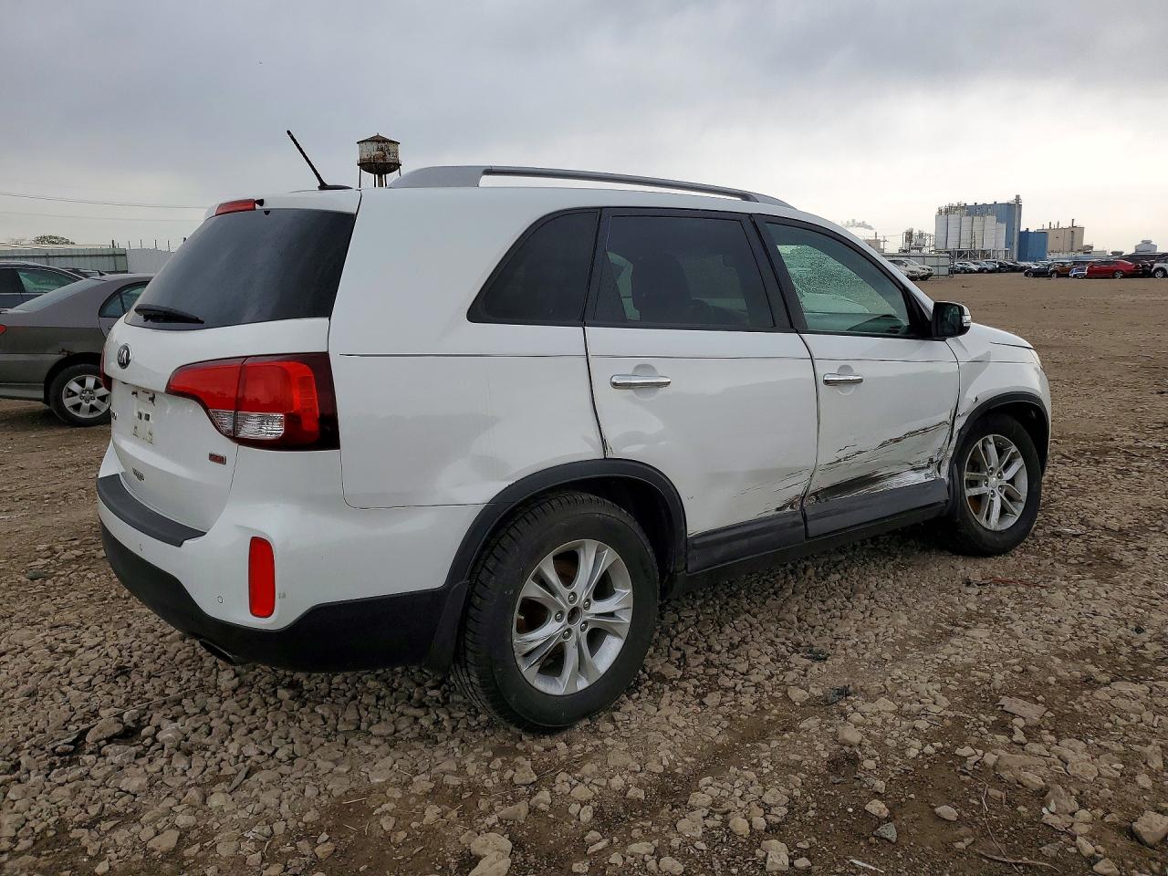 2014 Kia Sorento Lx White vin: 5XYKTCA68EG442417