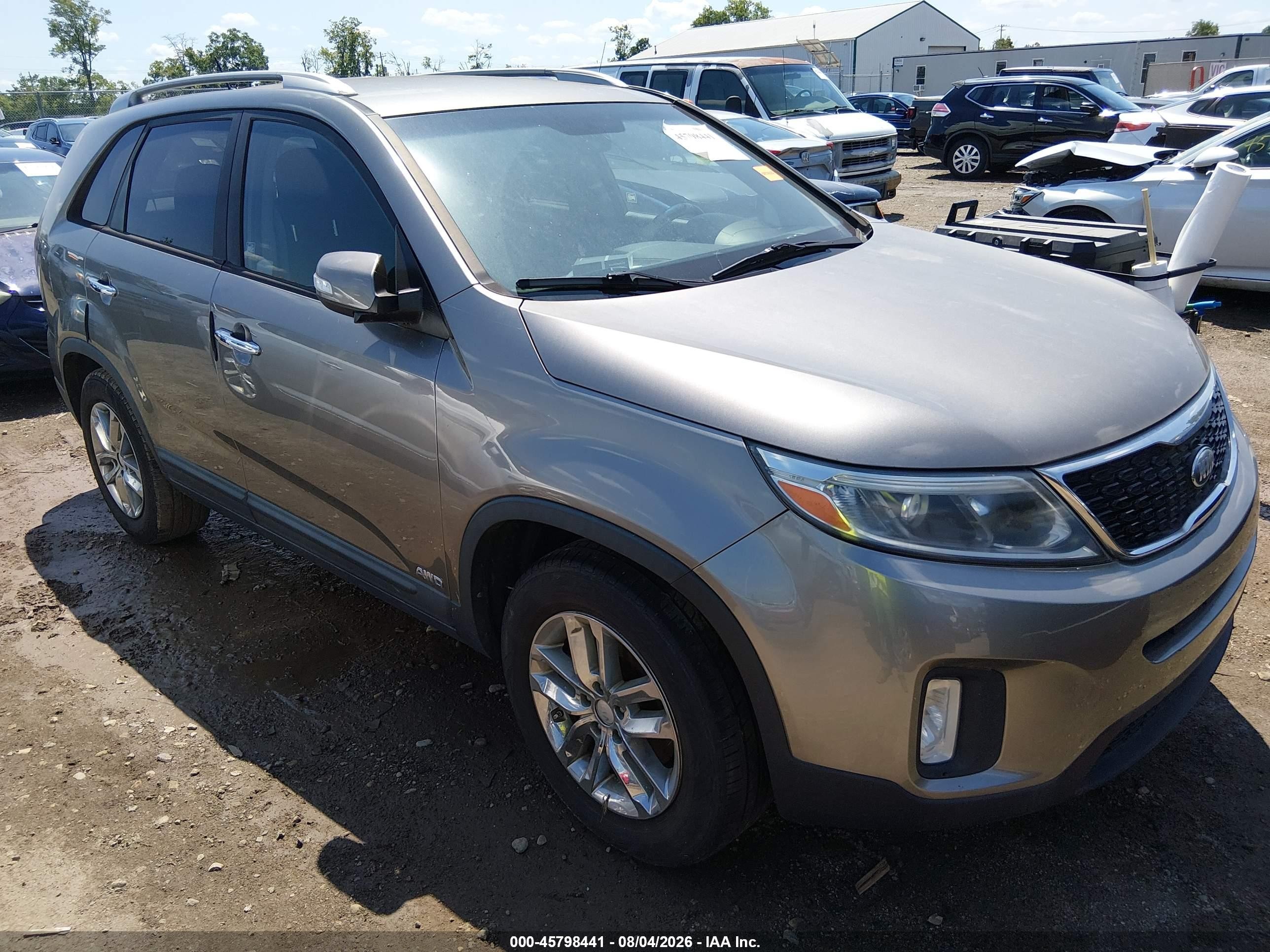 2014 Kia Sorento Lx Gray vin: 5XYKTCA68EG447651