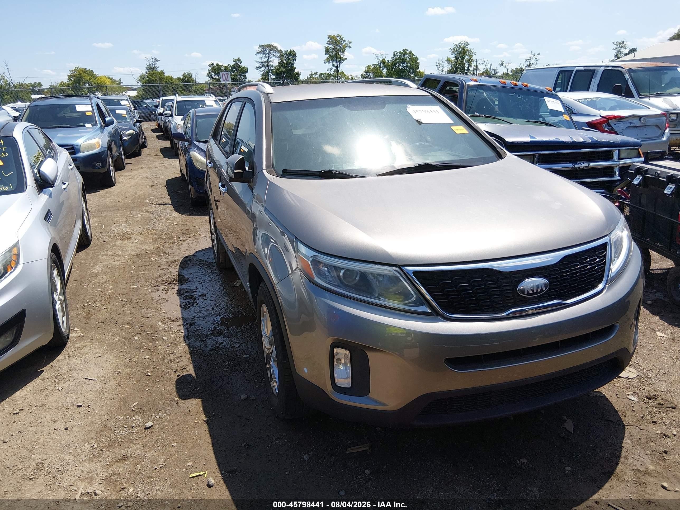 2014 Kia Sorento Lx Gray vin: 5XYKTCA68EG447651