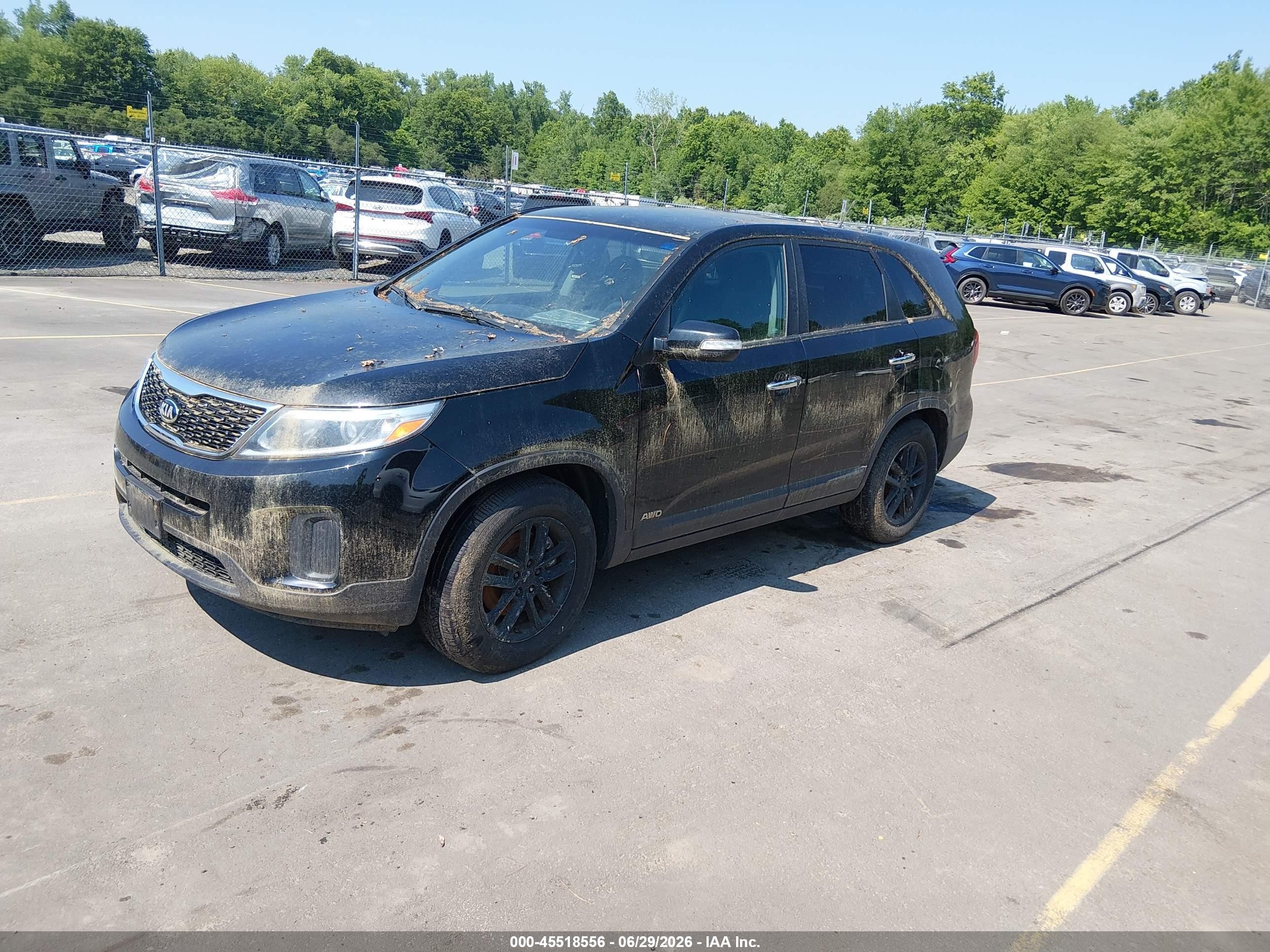 2014 Kia Sorento Lx Black vin: 5XYKTCA68EG479872