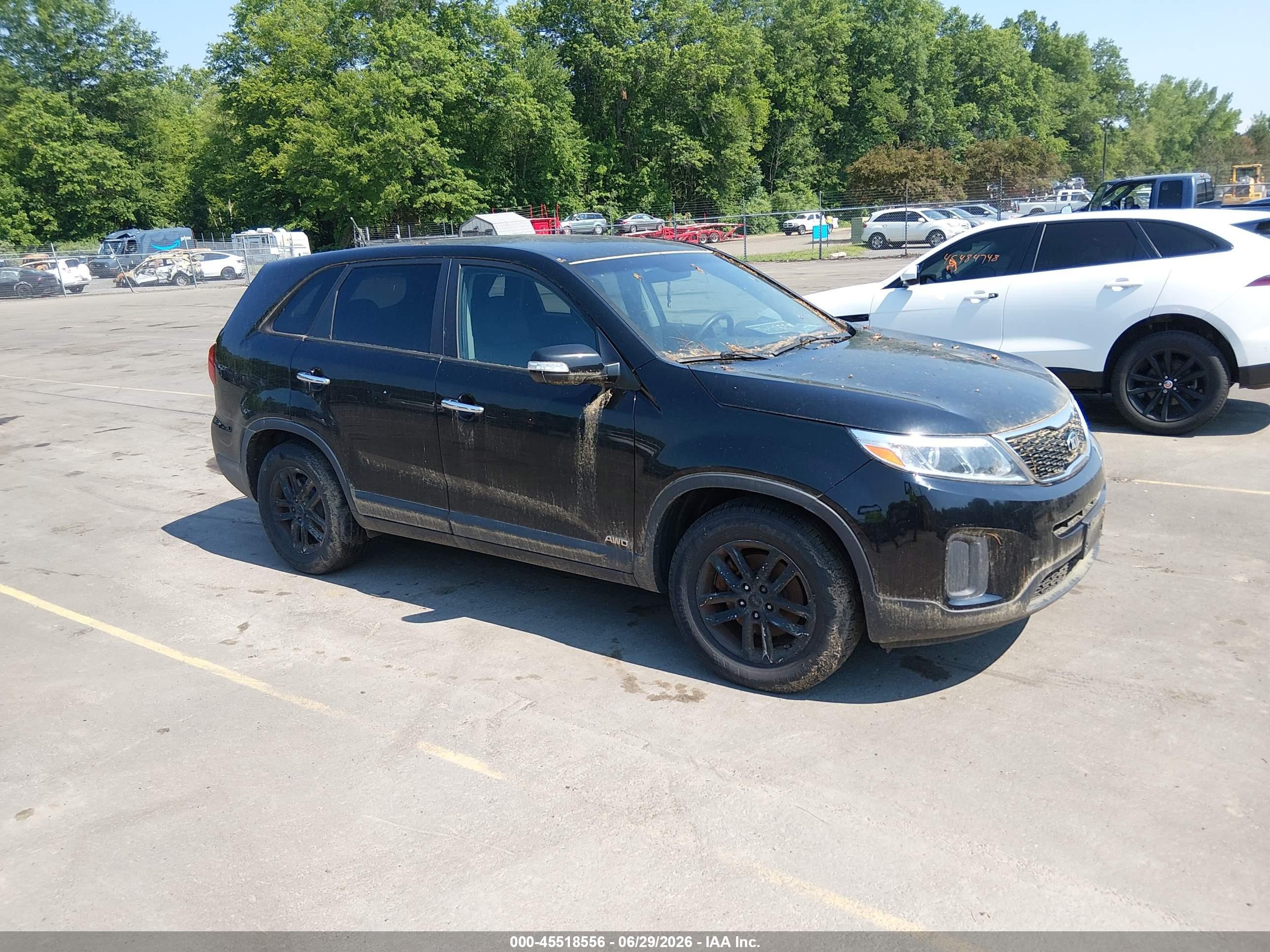 2014 Kia Sorento Lx Black vin: 5XYKTCA68EG479872