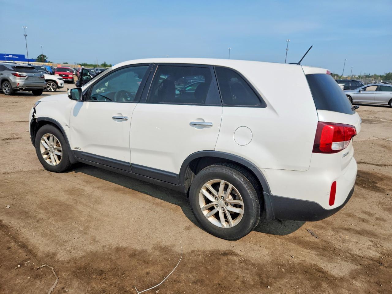 2014 Kia Sorento Lx White vin: 5XYKTCA68EG486014