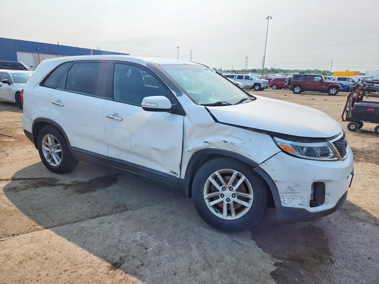 2014 Kia Sorento Lx White vin: 5XYKTCA68EG486014