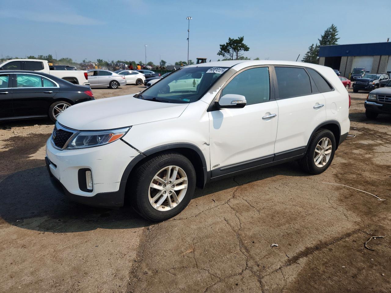 2014 Kia Sorento Lx White vin: 5XYKTCA68EG486014