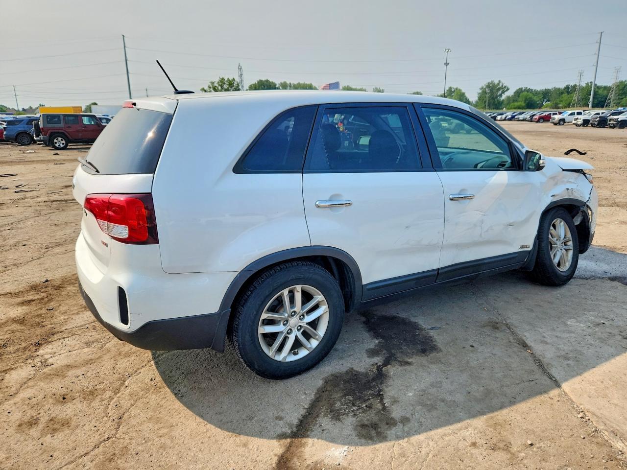 2014 Kia Sorento Lx White vin: 5XYKTCA68EG486014