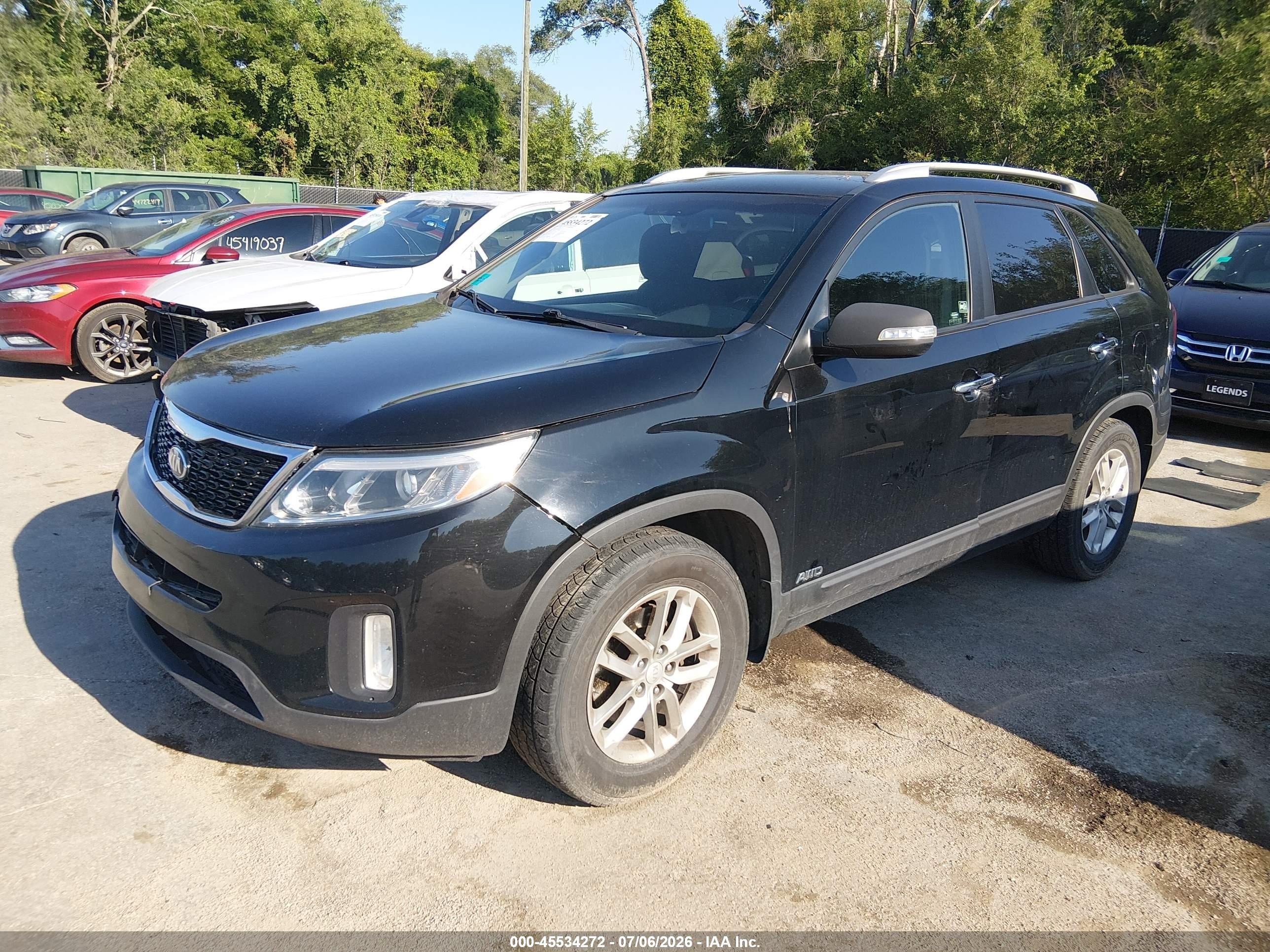 2014 Kia Sorento Lx Black vin: 5XYKTCA68EG506343