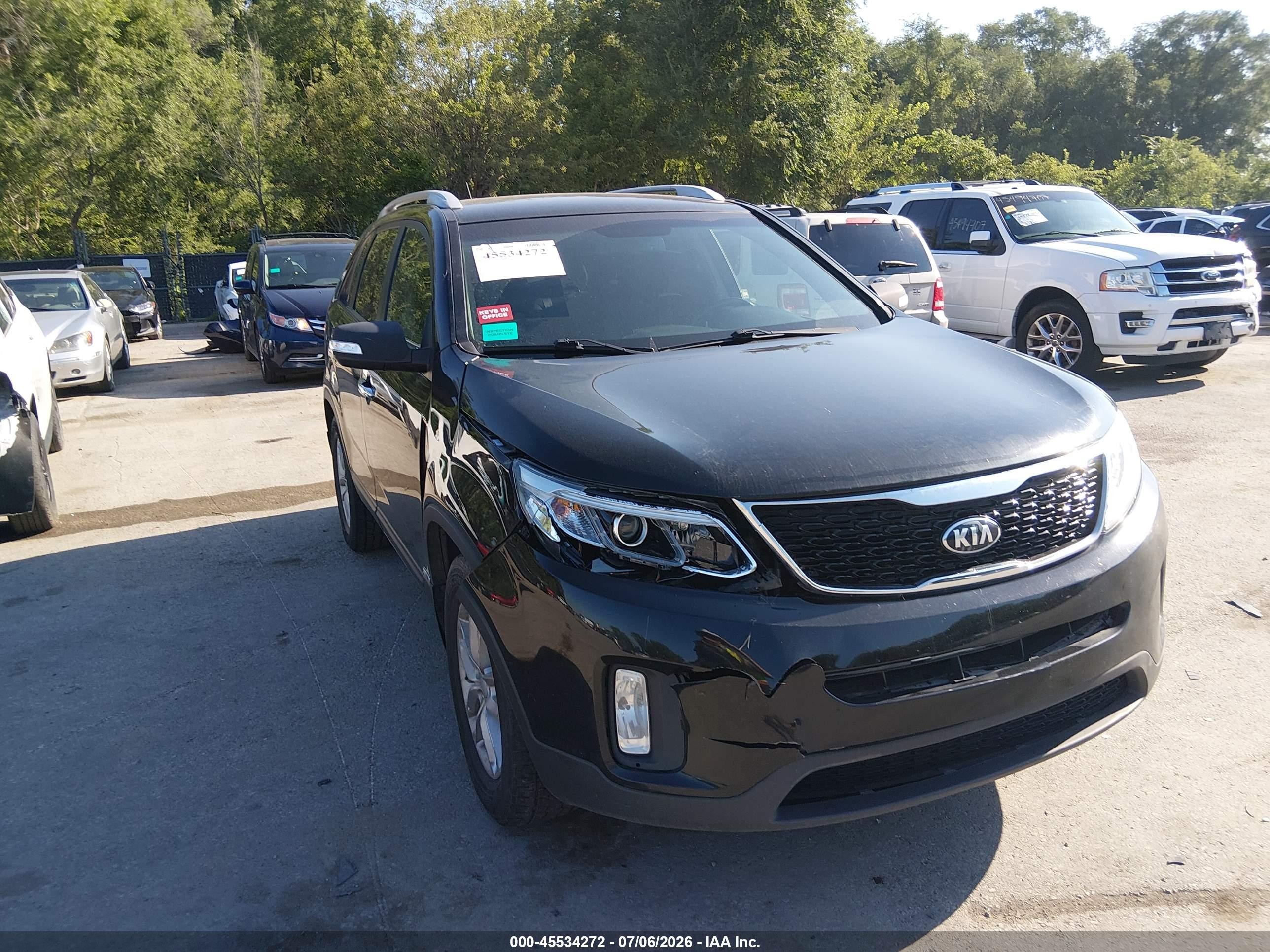 2014 Kia Sorento Lx Black vin: 5XYKTCA68EG506343