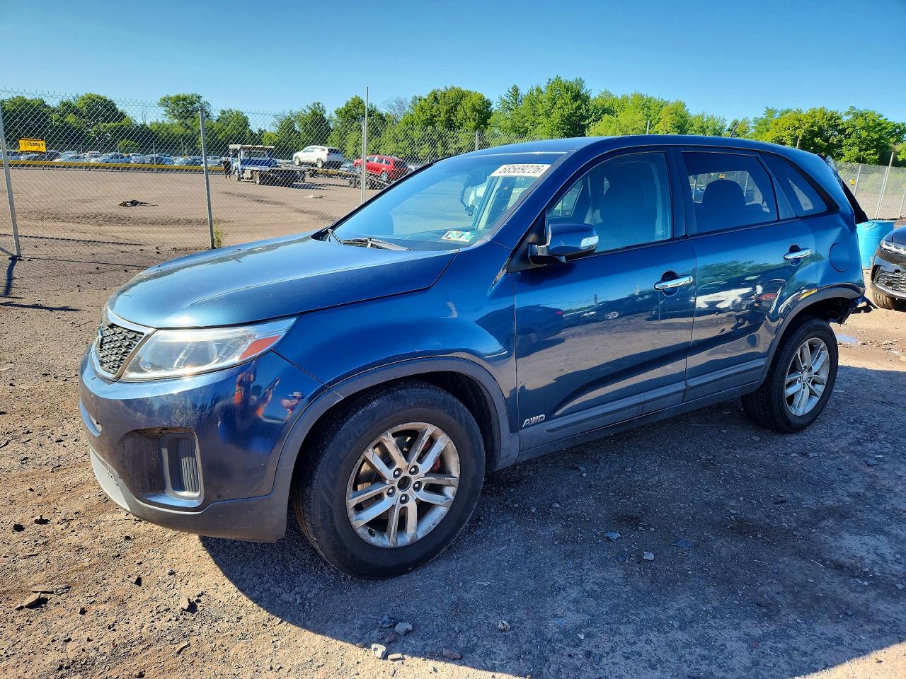 2014 Kia Sorento Lx Blue vin: 5XYKTCA68EG541688