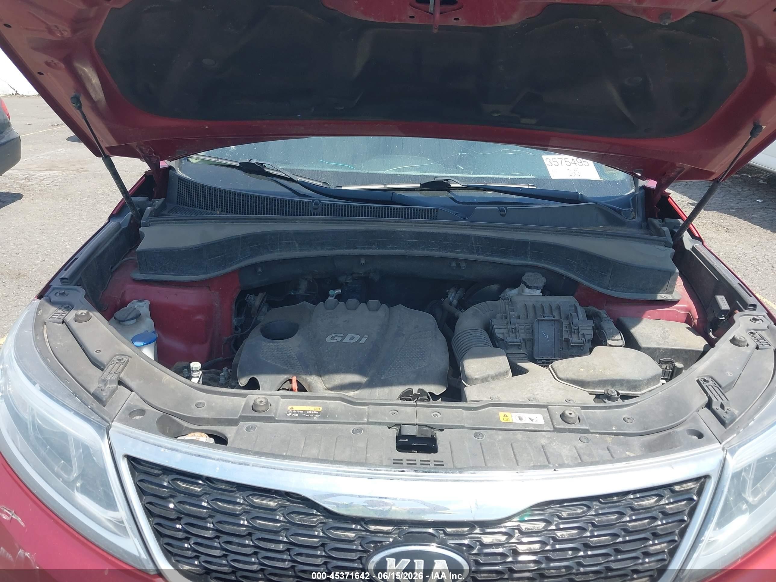 2015 Kia Sorento Lx Red vin: 5XYKTCA68FG585286