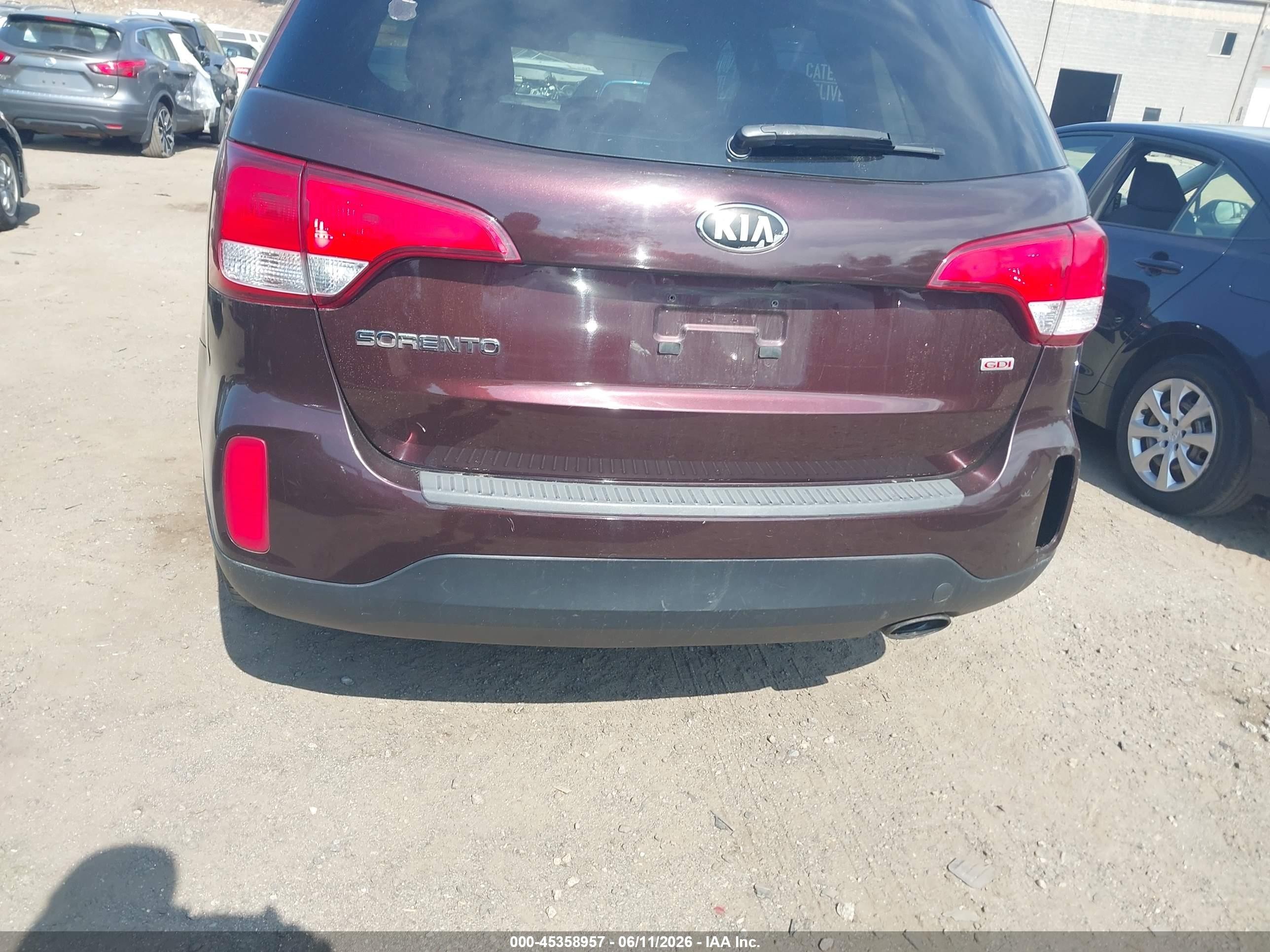 2014 Kia Sorento Lx Бордовый vin: 5XYKTCA69EG429434