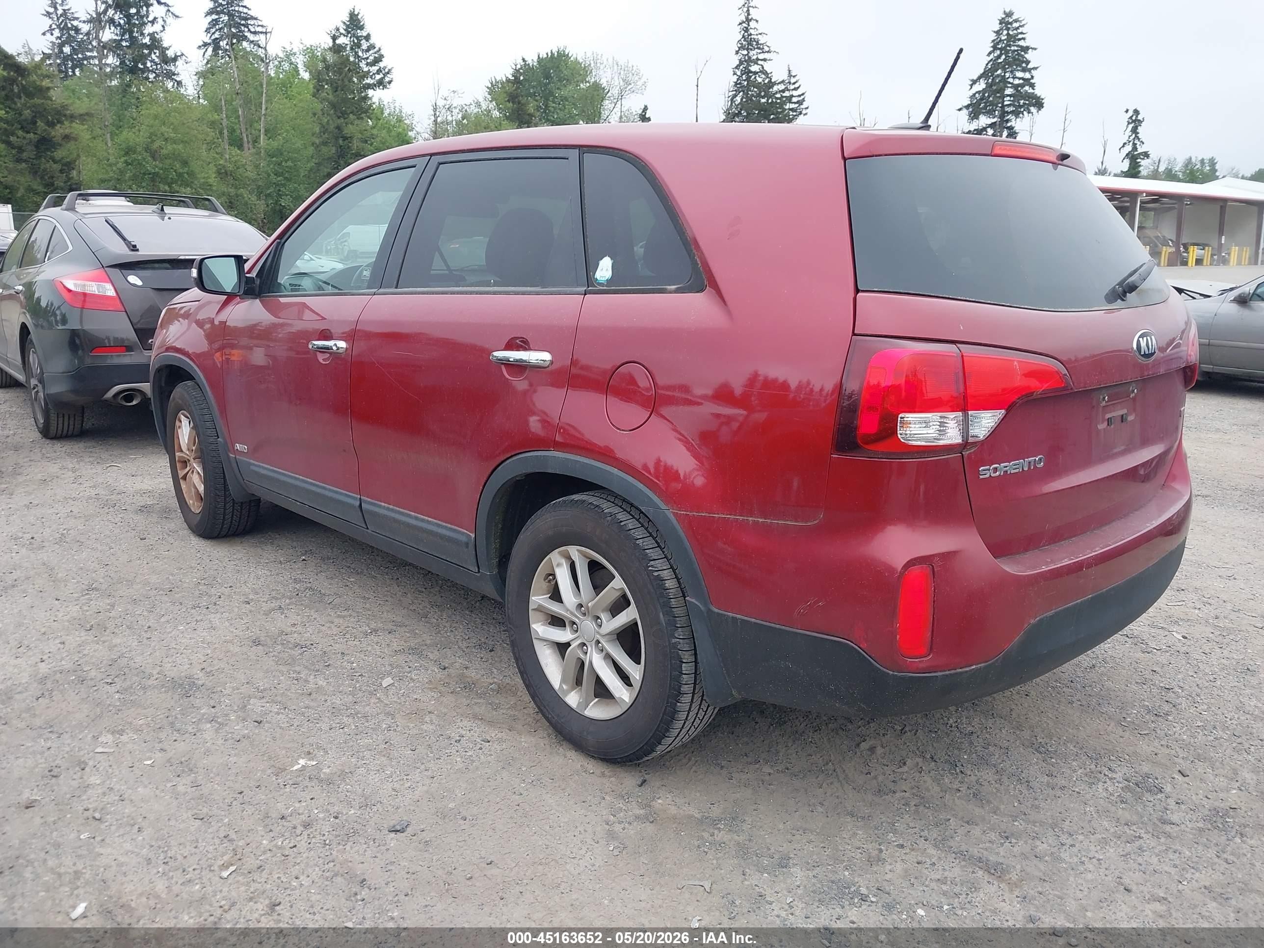 2014 Kia Sorento Lx Red vin: 5XYKTCA69EG486281