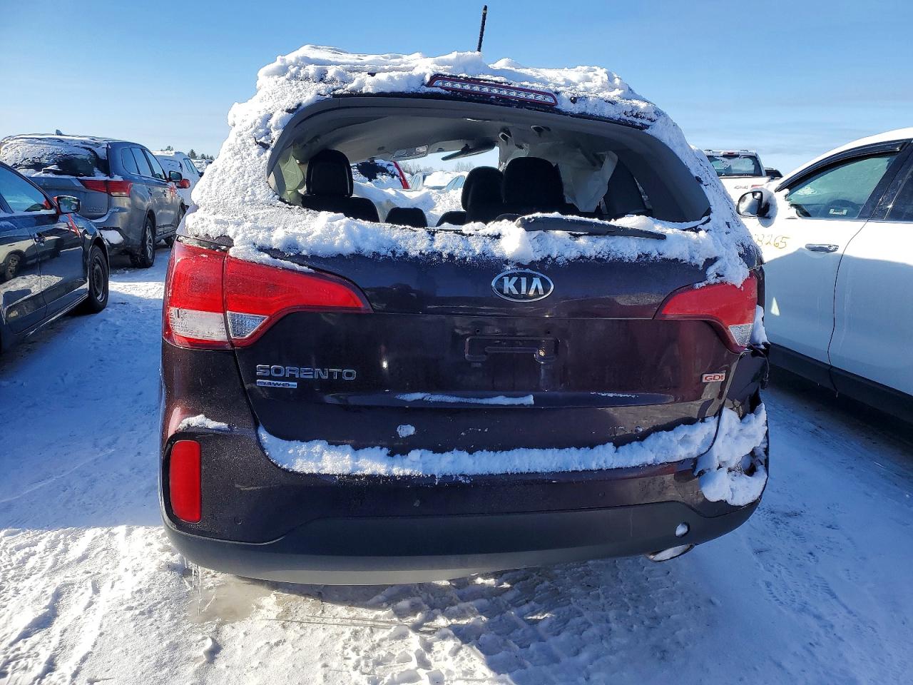 2015 Kia Sorento Lx Burgundy vin: 5XYKTCA69FG609529