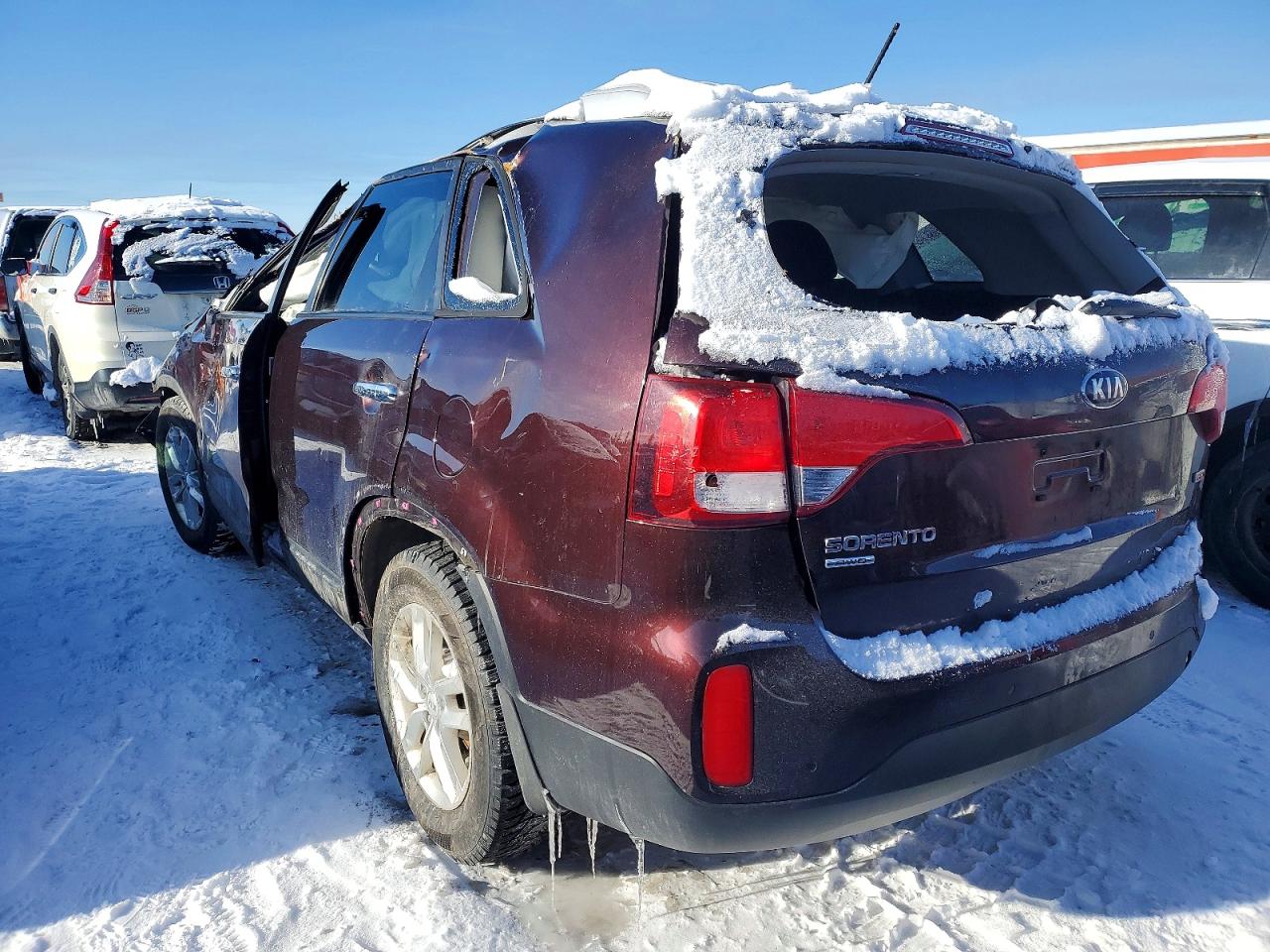 2015 Kia Sorento Lx Burgundy vin: 5XYKTCA69FG609529