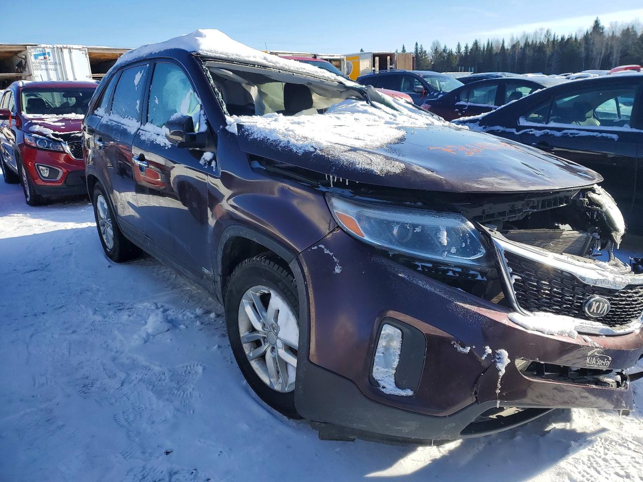 2015 Kia Sorento Lx Burgundy vin: 5XYKTCA69FG609529