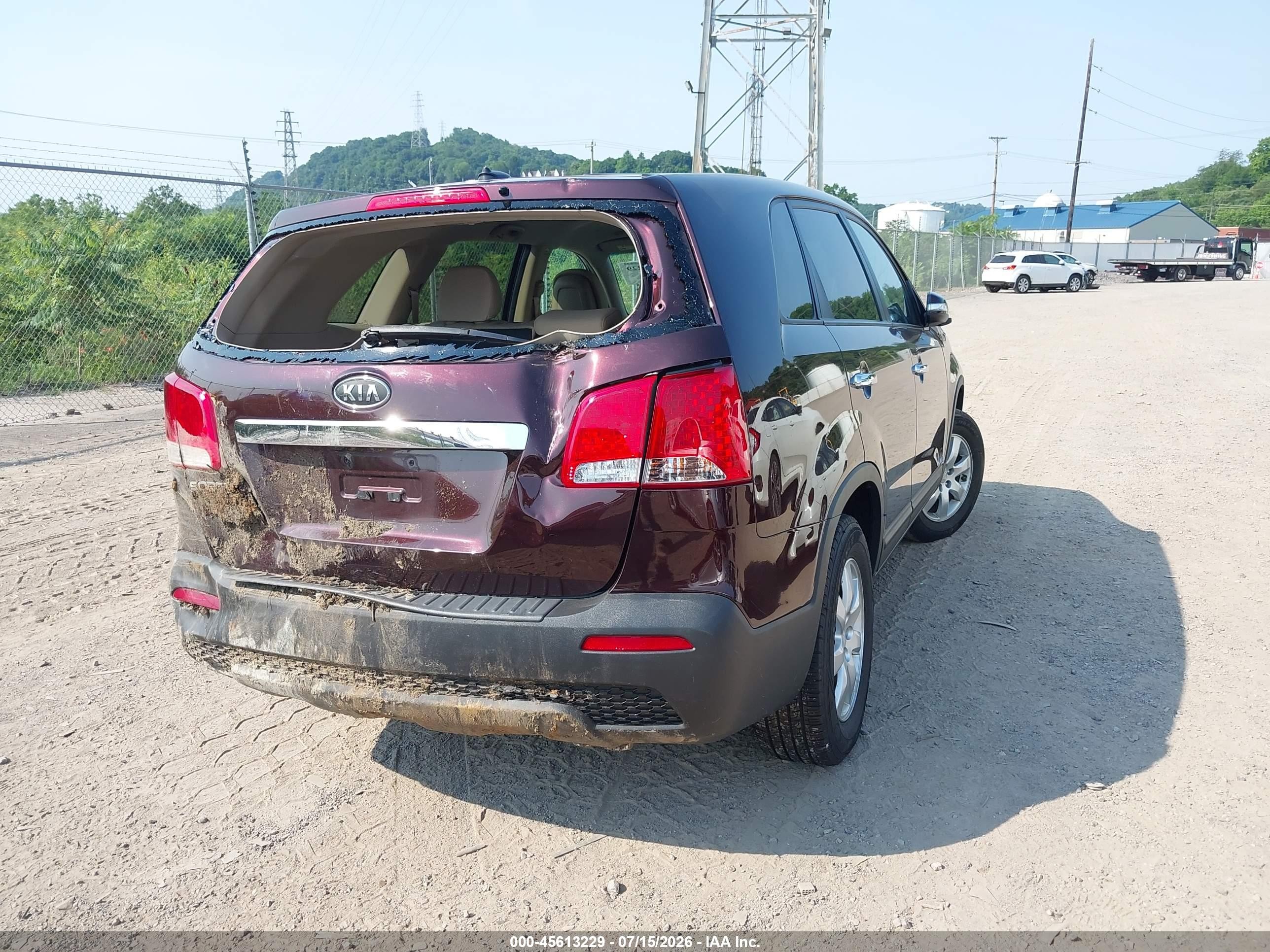 2012 Kia Sorento Lx Maroon vin: 5XYKTCA6XCG198752