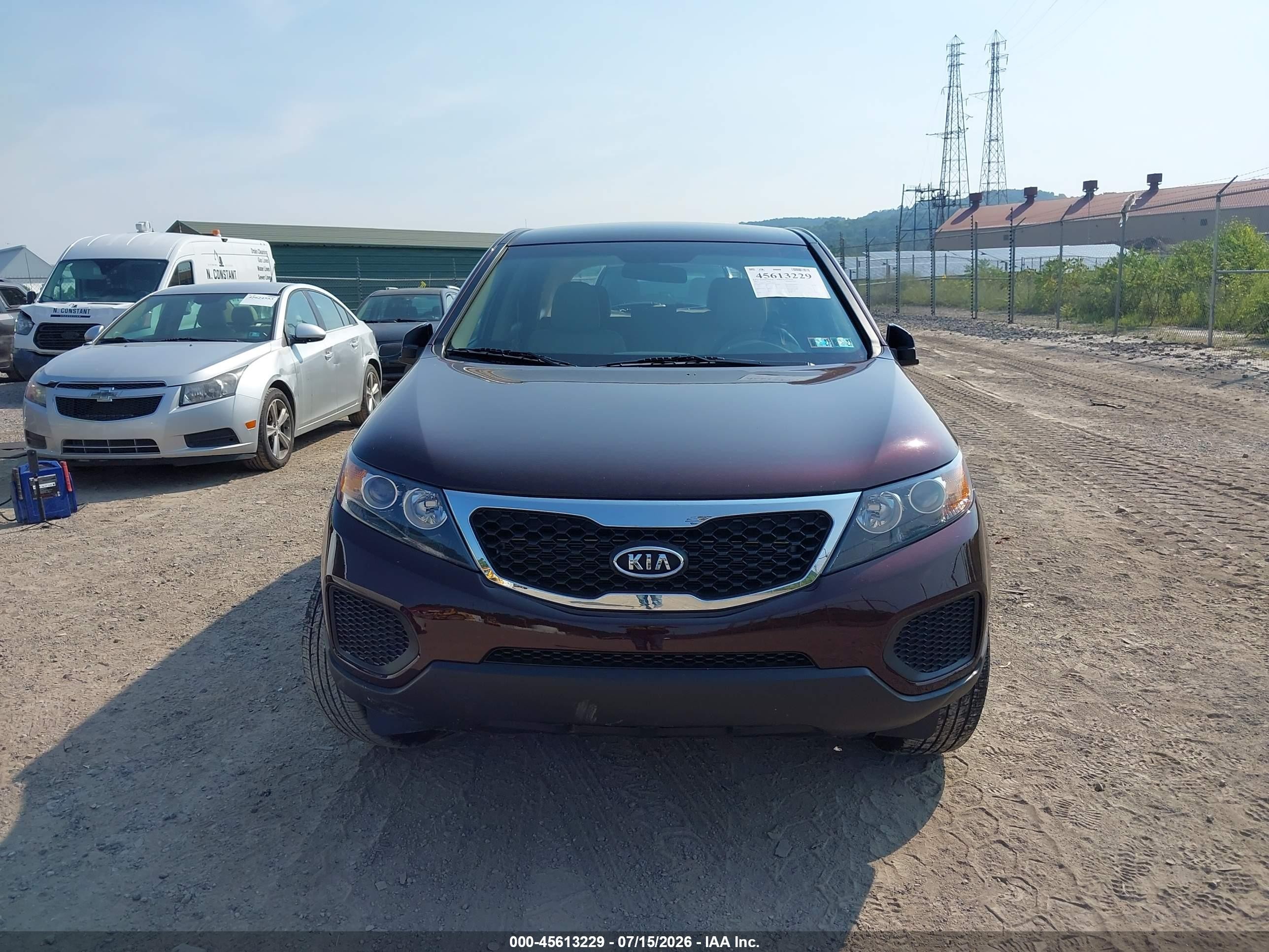 2012 Kia Sorento Lx Maroon vin: 5XYKTCA6XCG198752