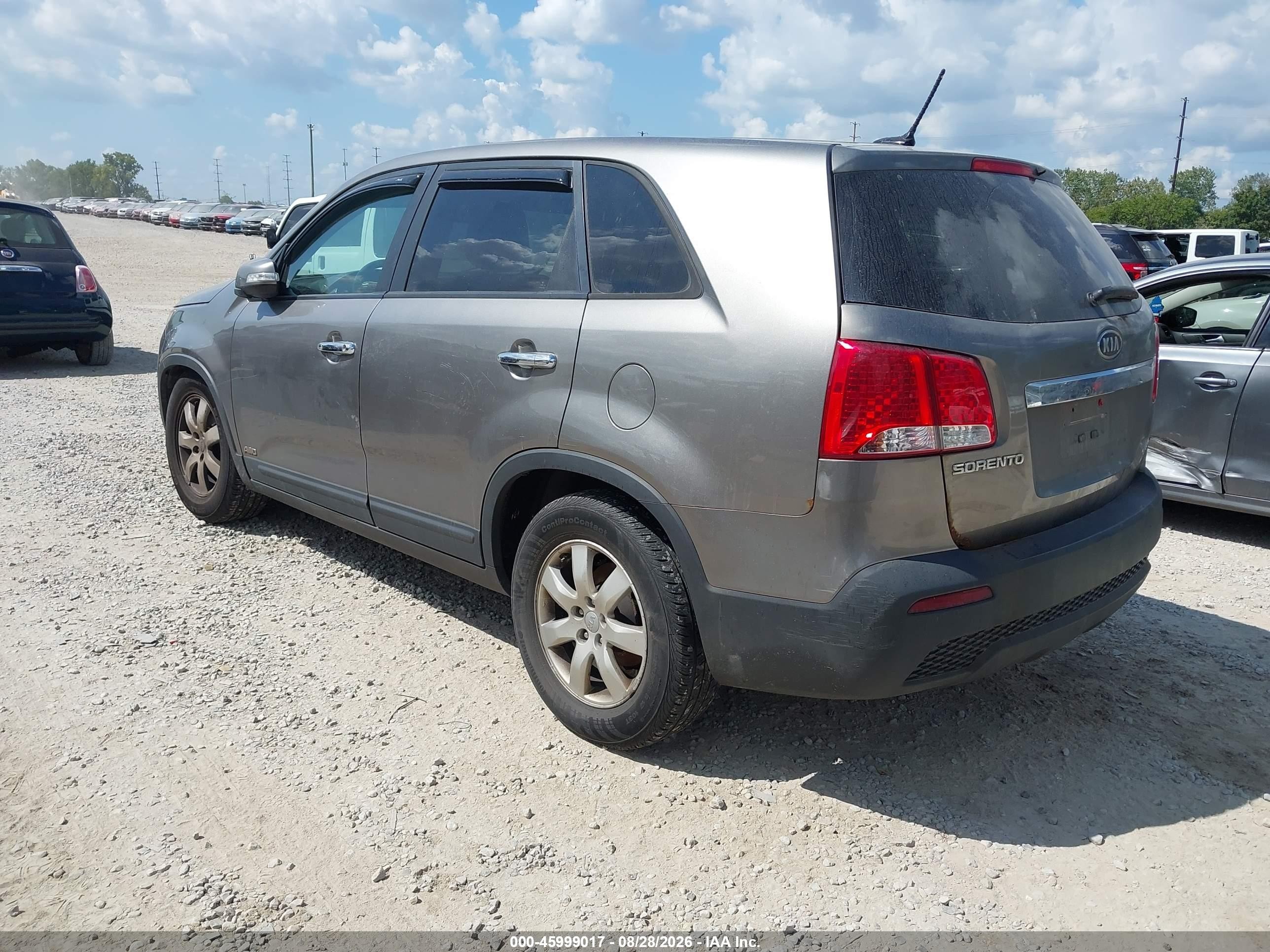2012 Kia Sorento Lx Gray vin: 5XYKTCA6XCG212407