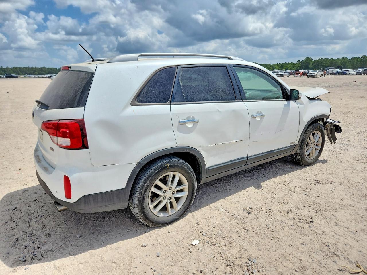 2014 Kia Sorento Lx White vin: 5XYKTCA6XEG451104