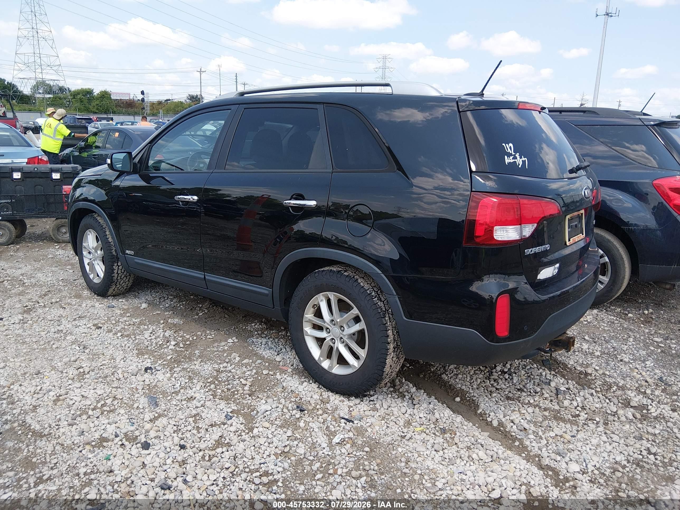 2014 Kia Sorento Lx Black vin: 5XYKTCA6XEG506392