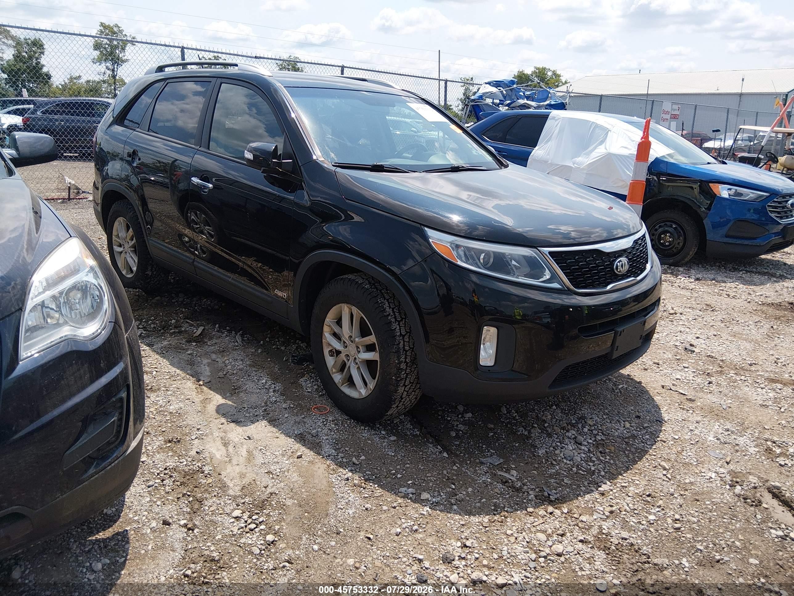2014 Kia Sorento Lx Black vin: 5XYKTCA6XEG506392