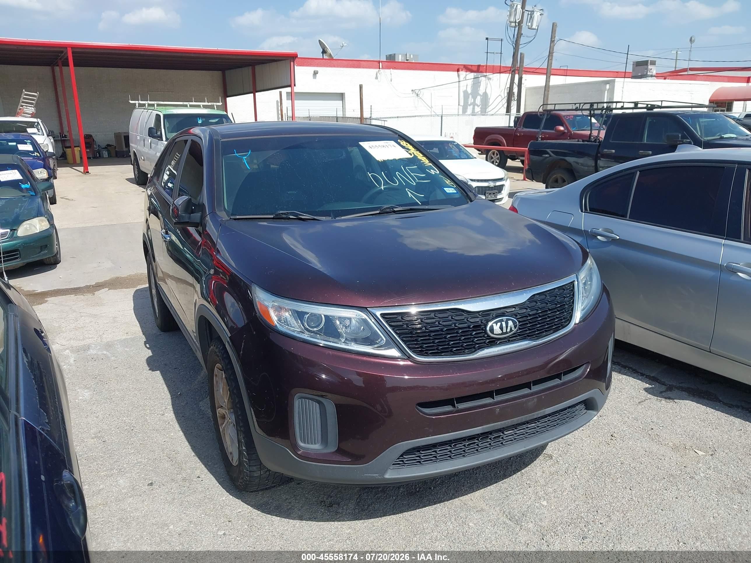 2014 Kia Sorento Lx Бордовый vin: 5XYKTCA6XEG547914