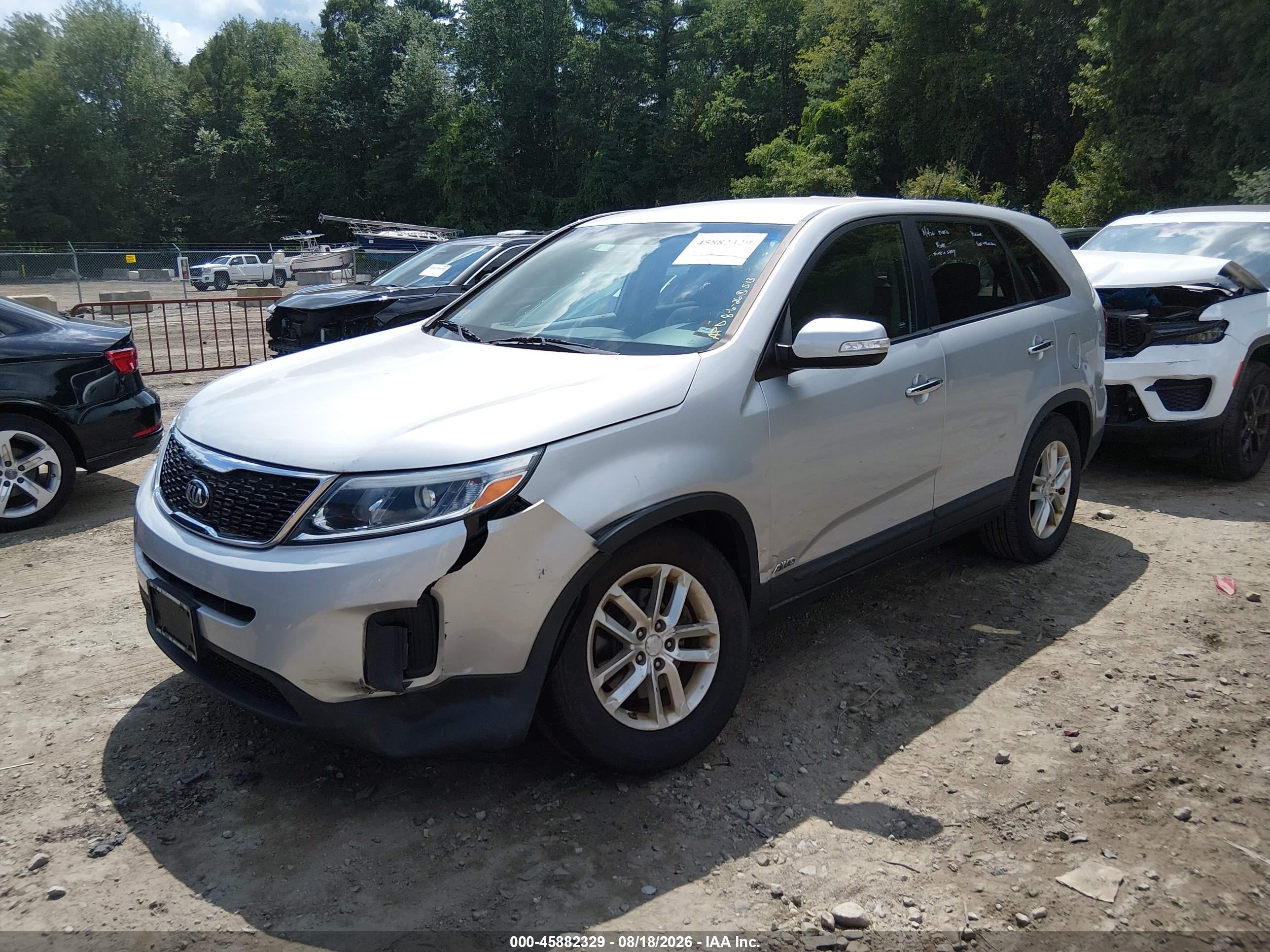2015 Kia Sorento Lx Silver vin: 5XYKTCA6XFG564584