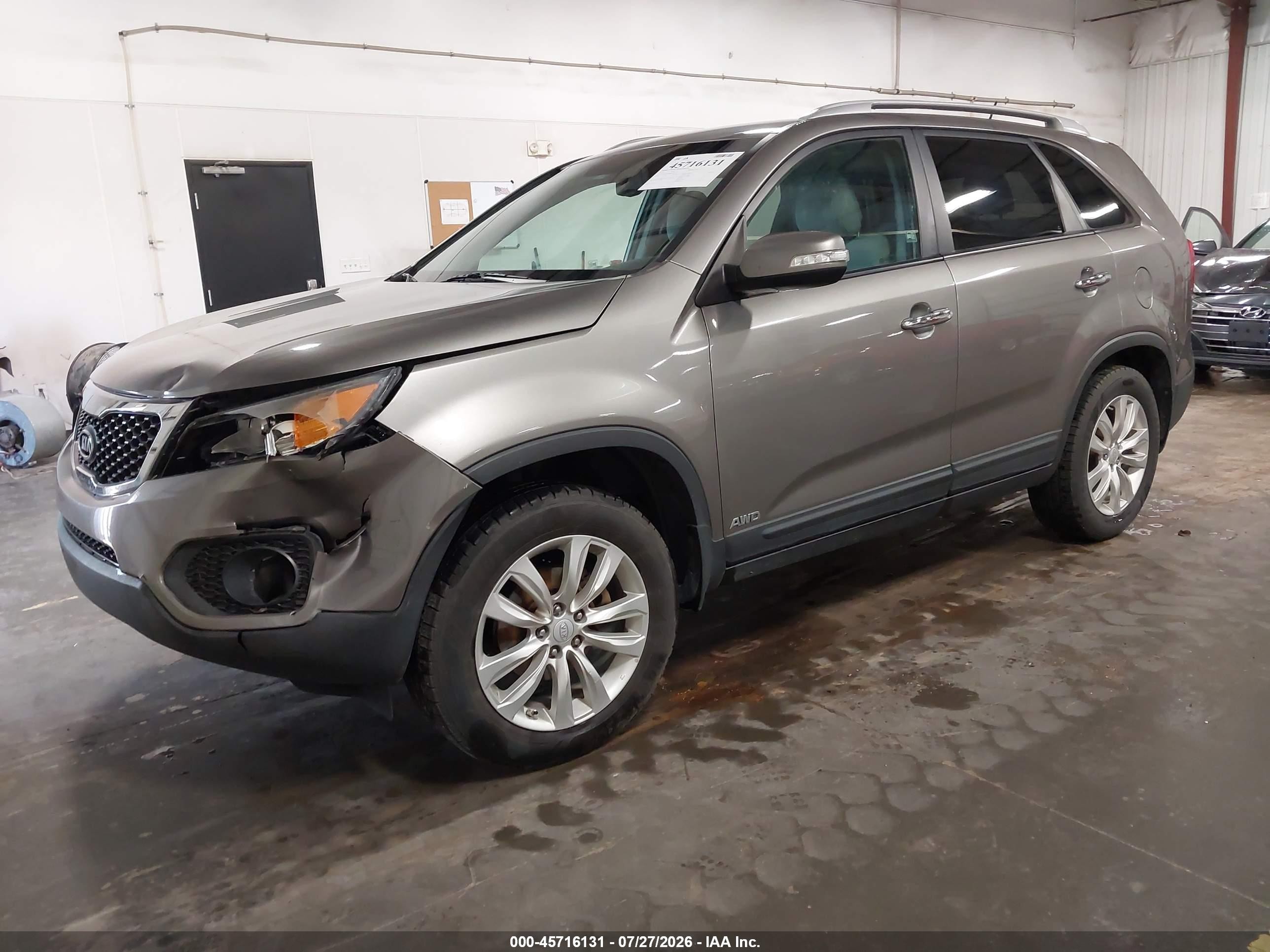 2011 Kia Sorento Lx V6 Gray vin: 5XYKTDA20BG078105