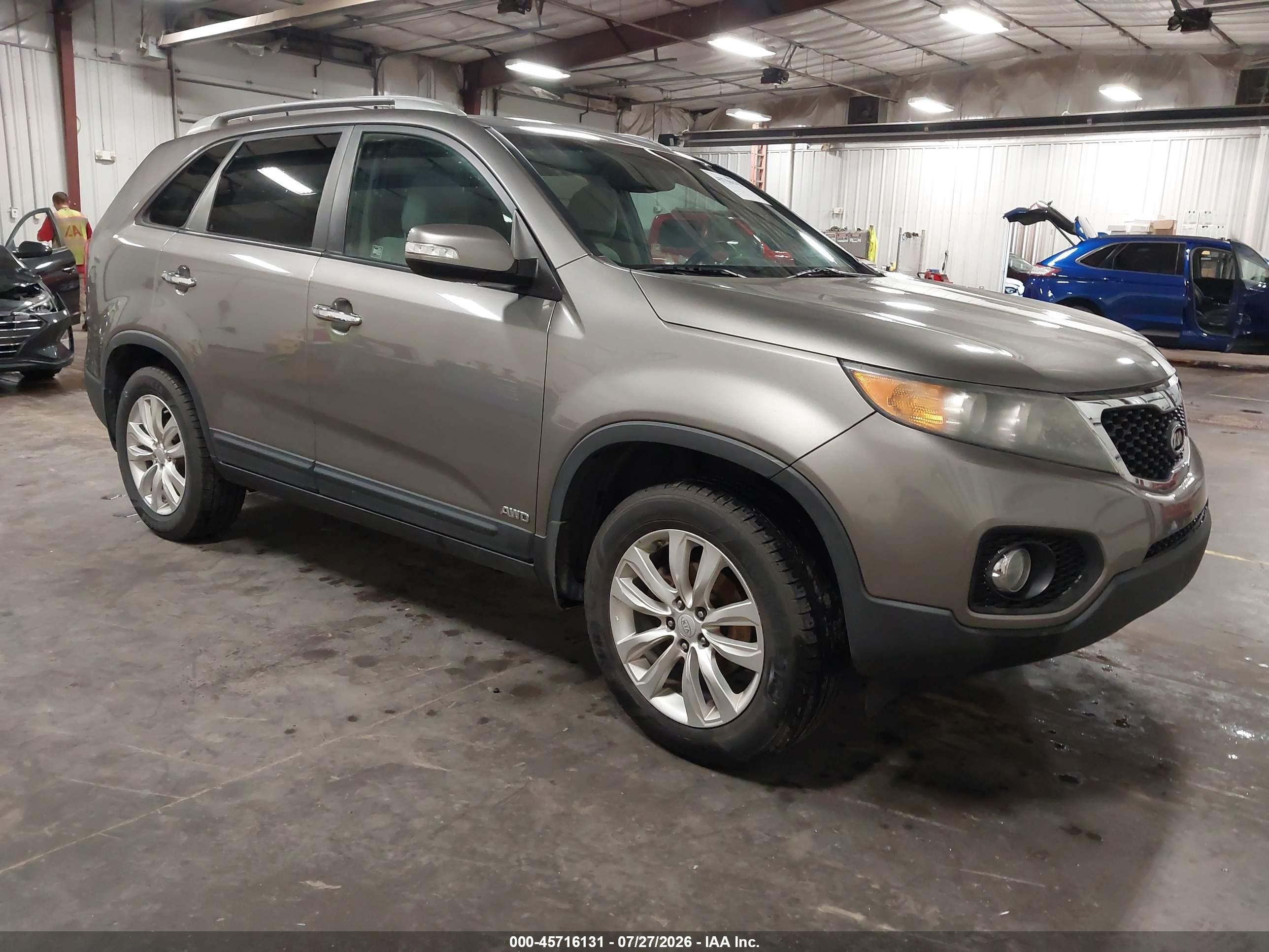 2011 Kia Sorento Lx V6 Gray vin: 5XYKTDA20BG078105