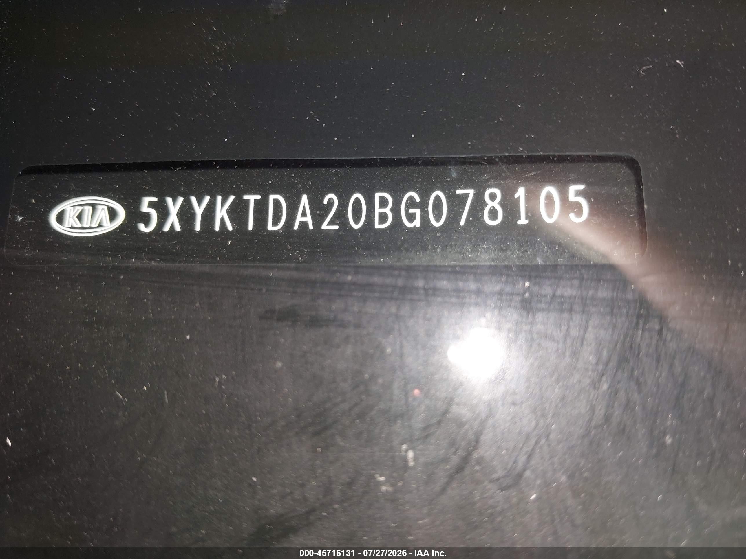 2011 Kia Sorento Lx V6 Gray vin: 5XYKTDA20BG078105