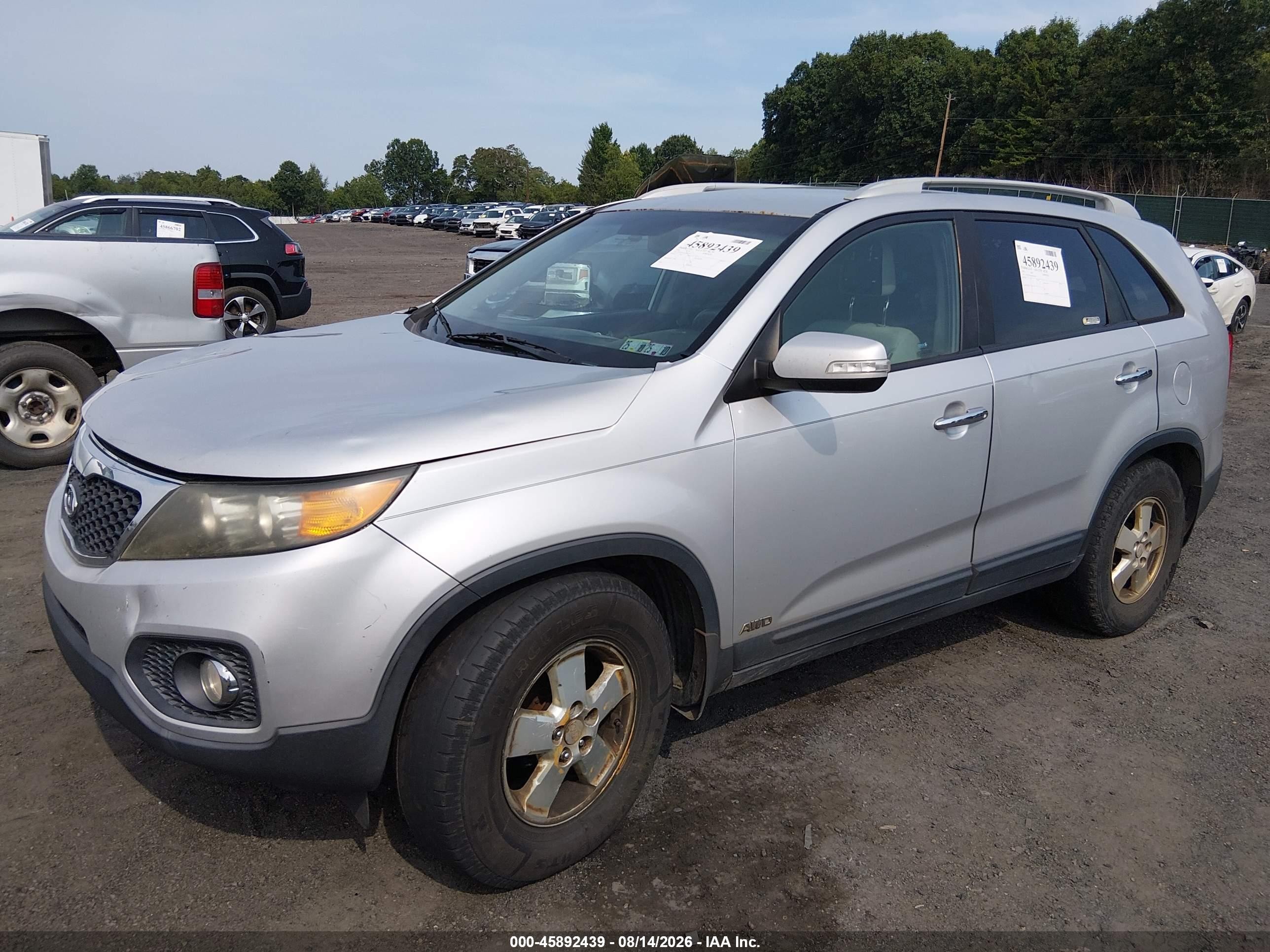 2011 Kia Sorento Lx V6 Gray vin: 5XYKTDA20BG078654