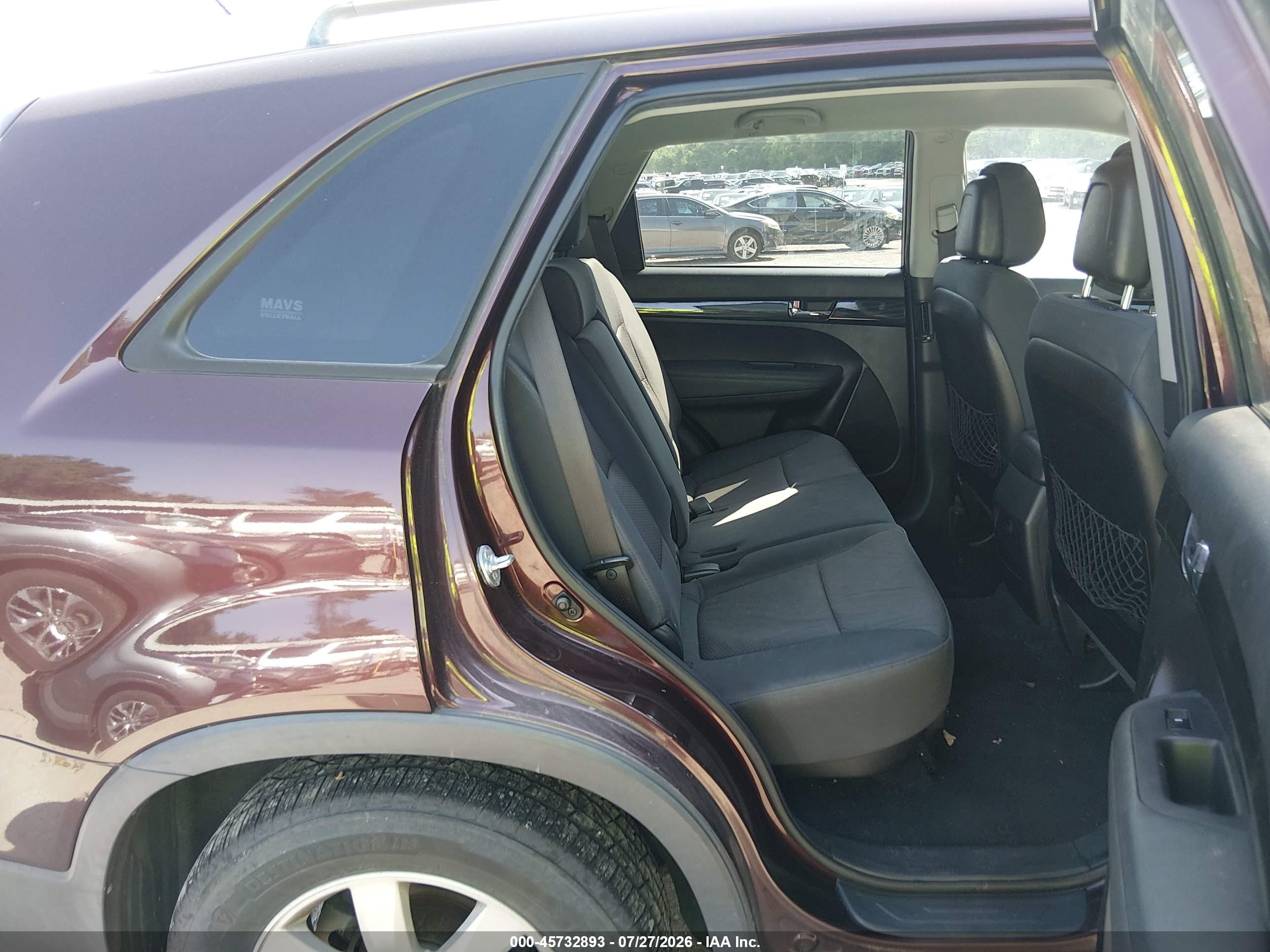 2013 Kia Sorento Lx V6 Maroon vin: 5XYKTDA20DG344581