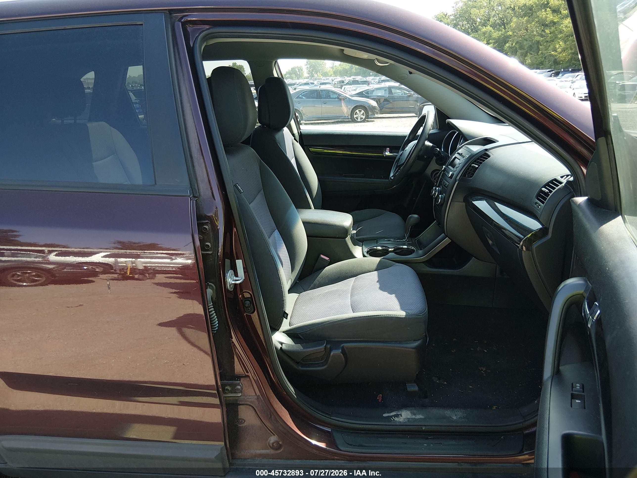2013 Kia Sorento Lx V6 Maroon vin: 5XYKTDA20DG344581