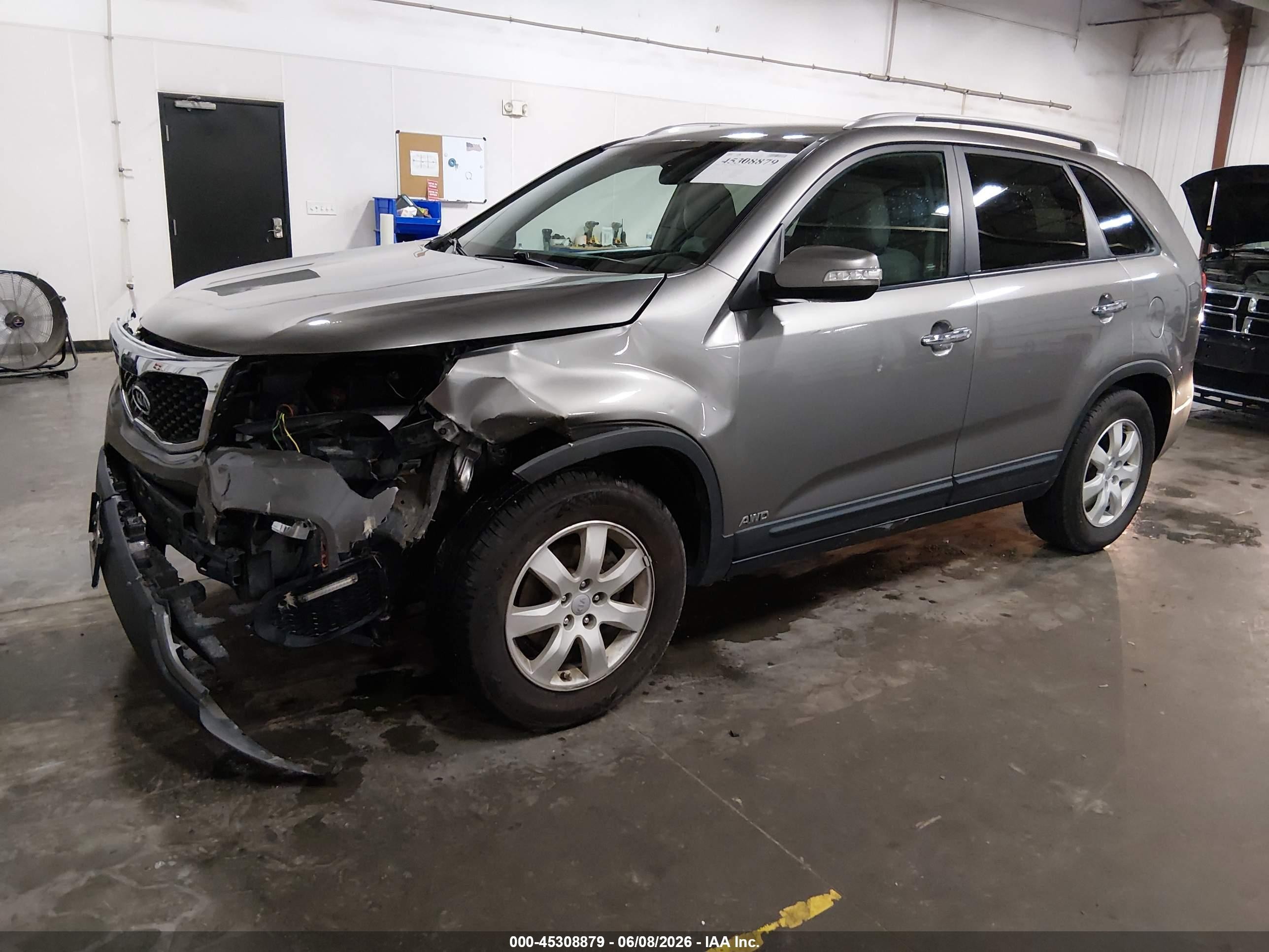 2012 Kia Sorento Lx V6 Gray vin: 5XYKTDA21CG259425