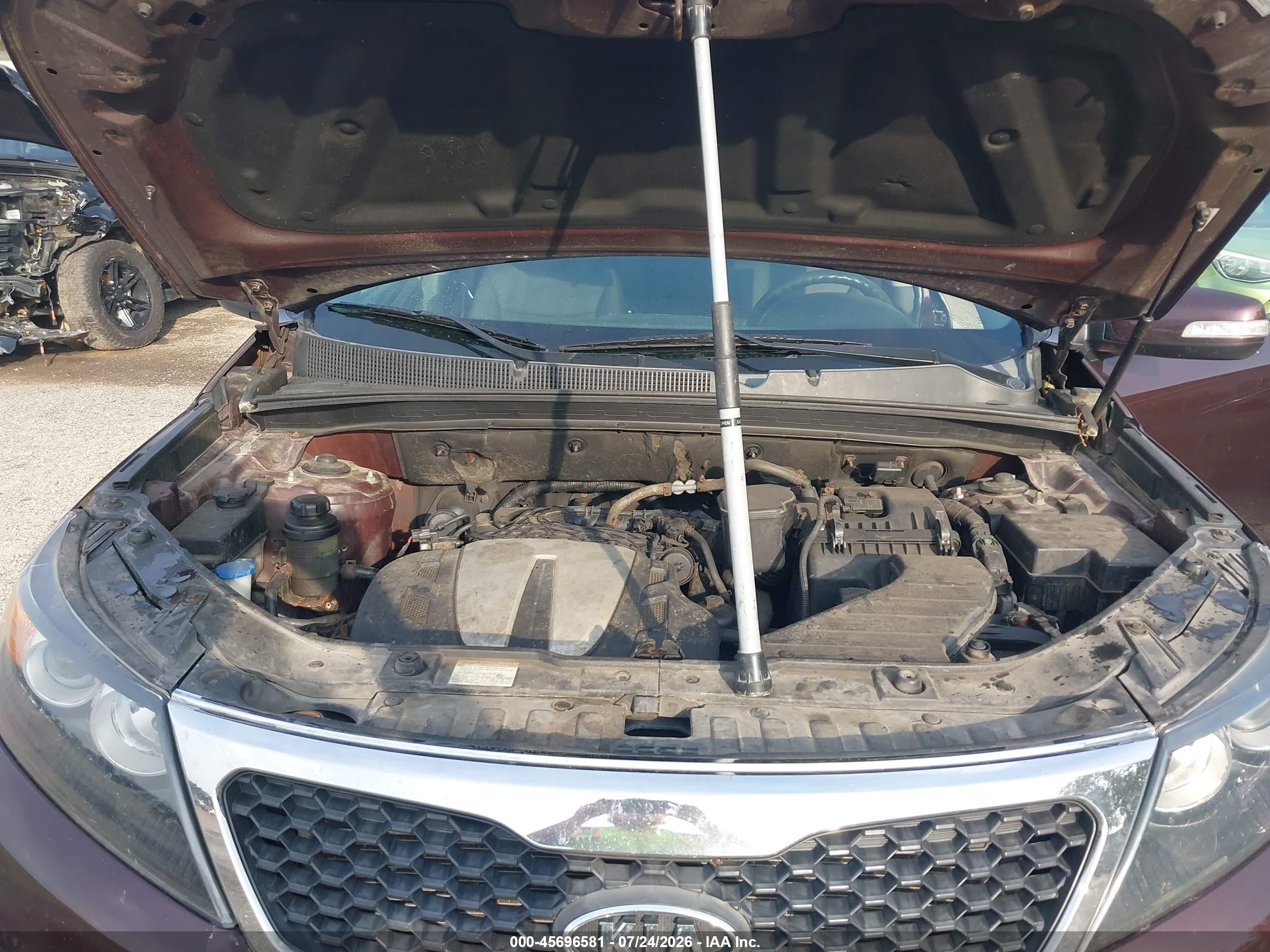 2012 Kia Sorento Lx V6 Purple vin: 5XYKTDA21CG274393