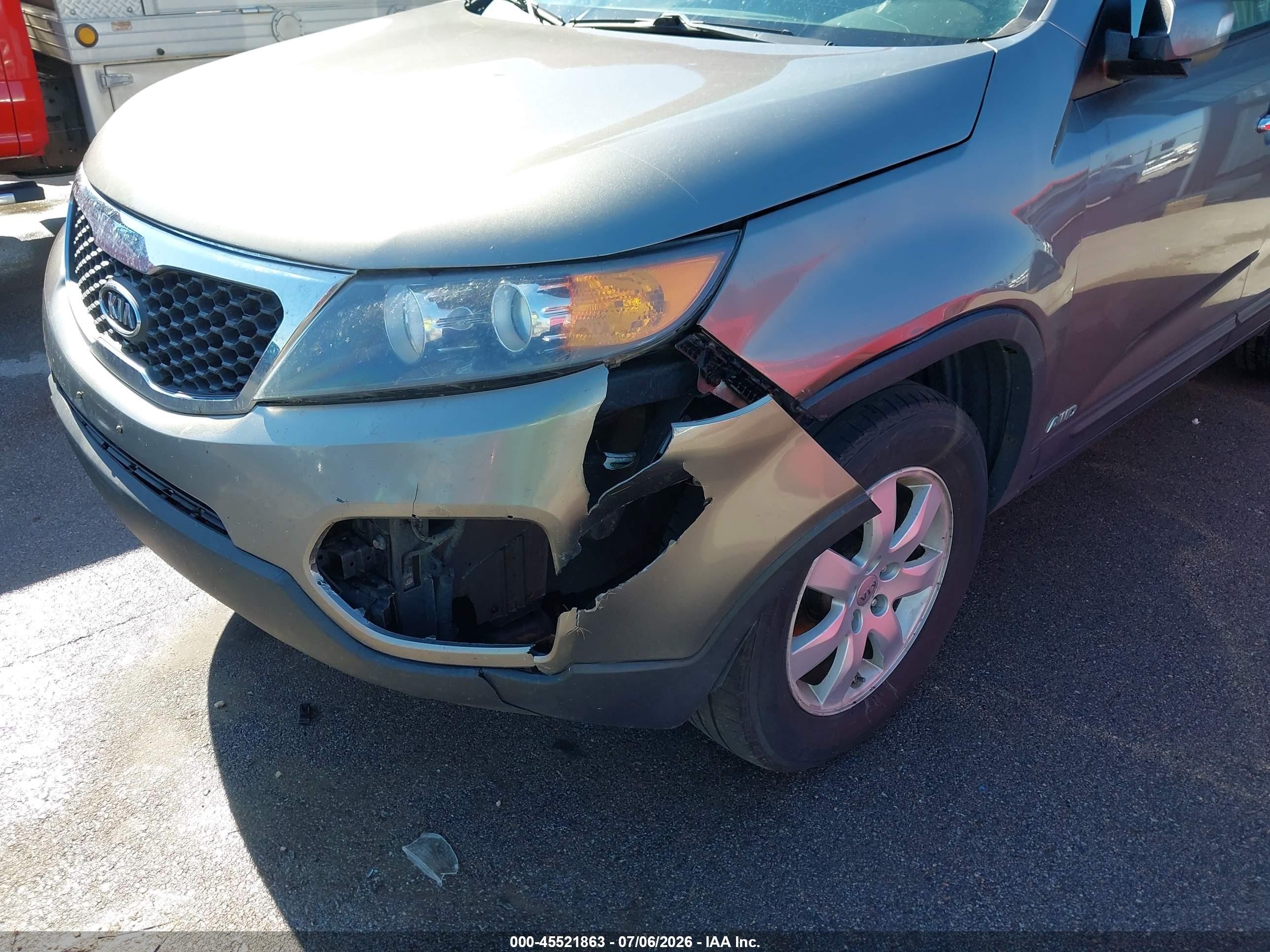 2013 Kia Sorento Lx V6 Gray vin: 5XYKTDA21DG319074