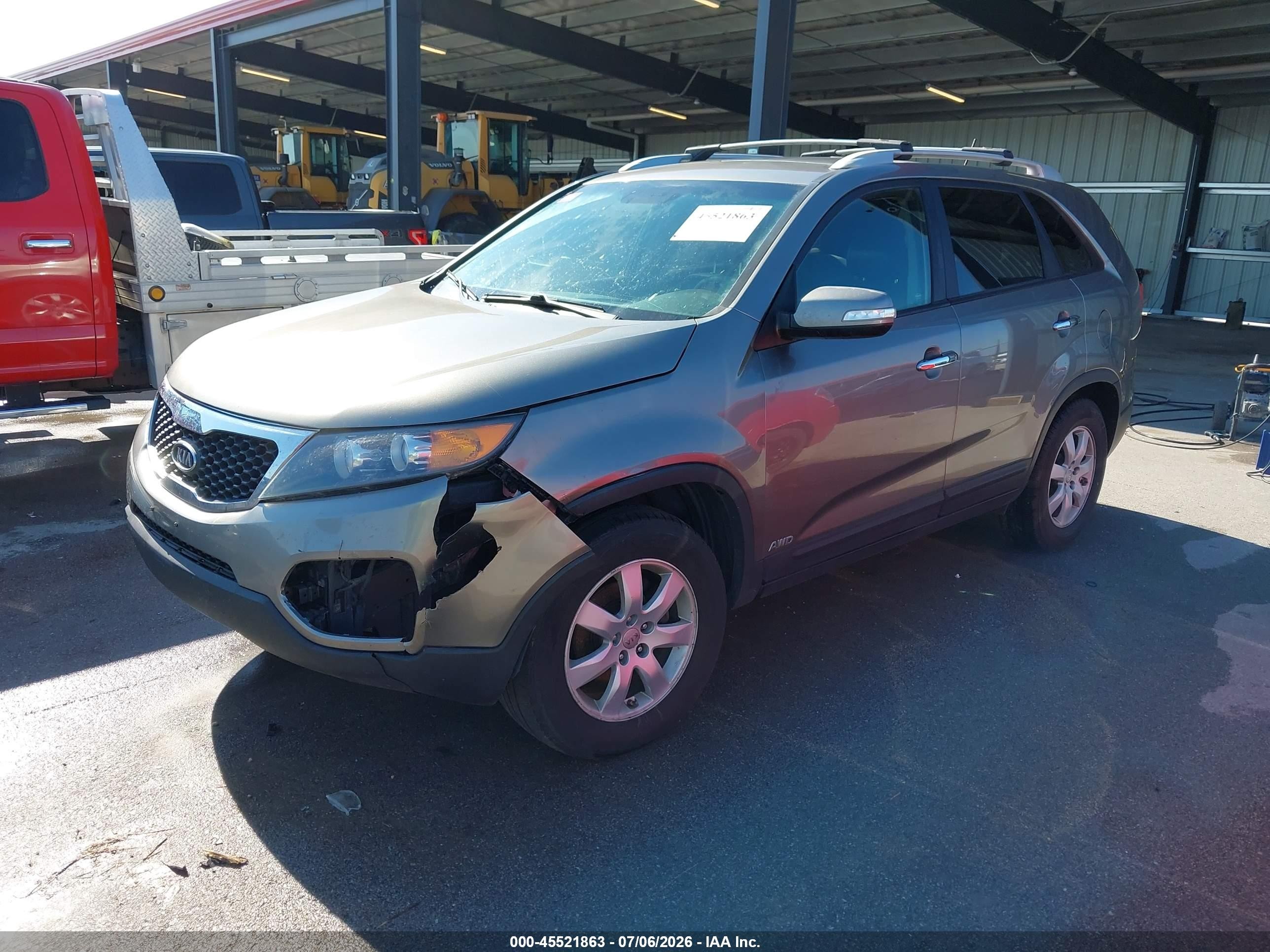 2013 Kia Sorento Lx V6 Gray vin: 5XYKTDA21DG319074