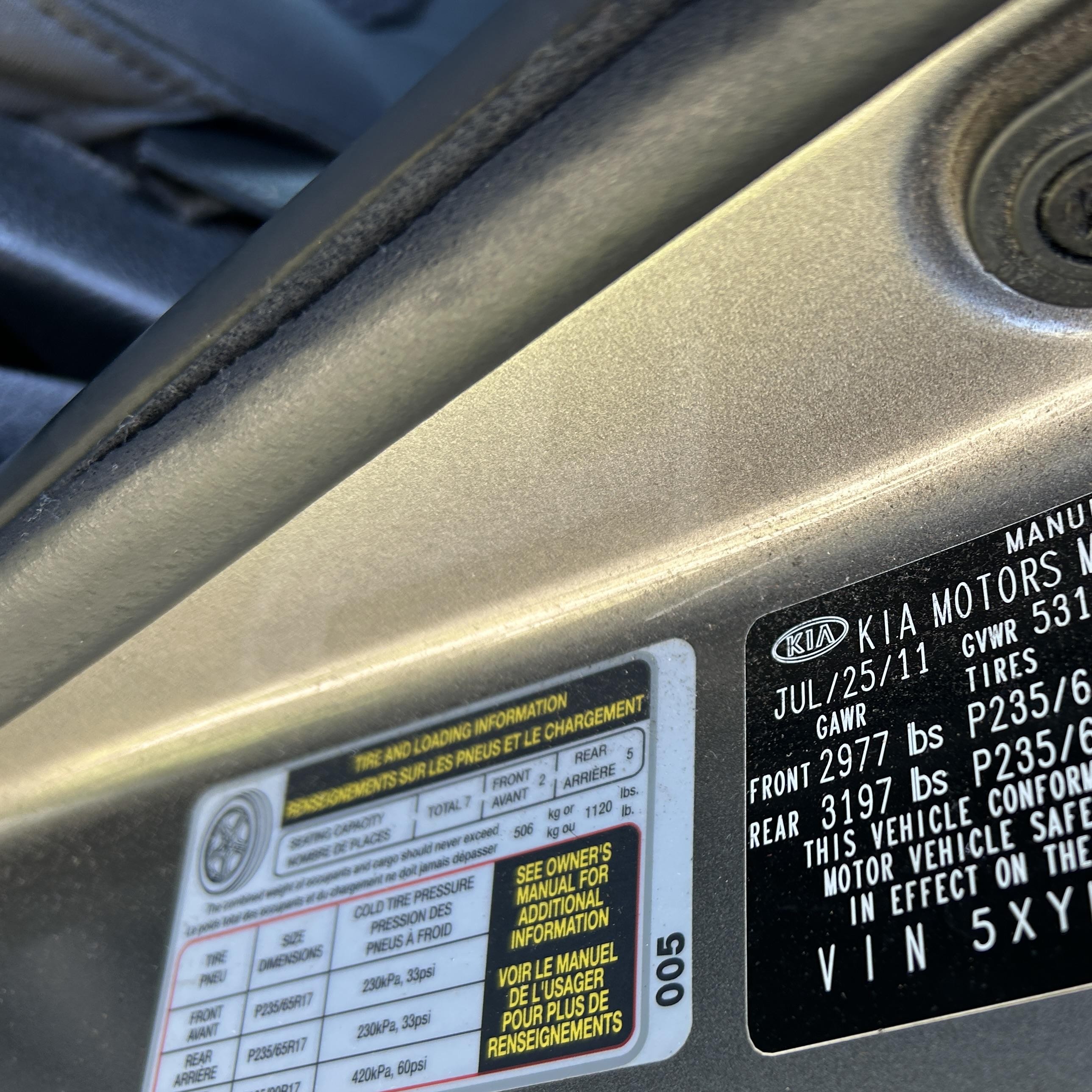 2012 Kia Sorento Lx V6 vin: 5XYKTDA22CG226630