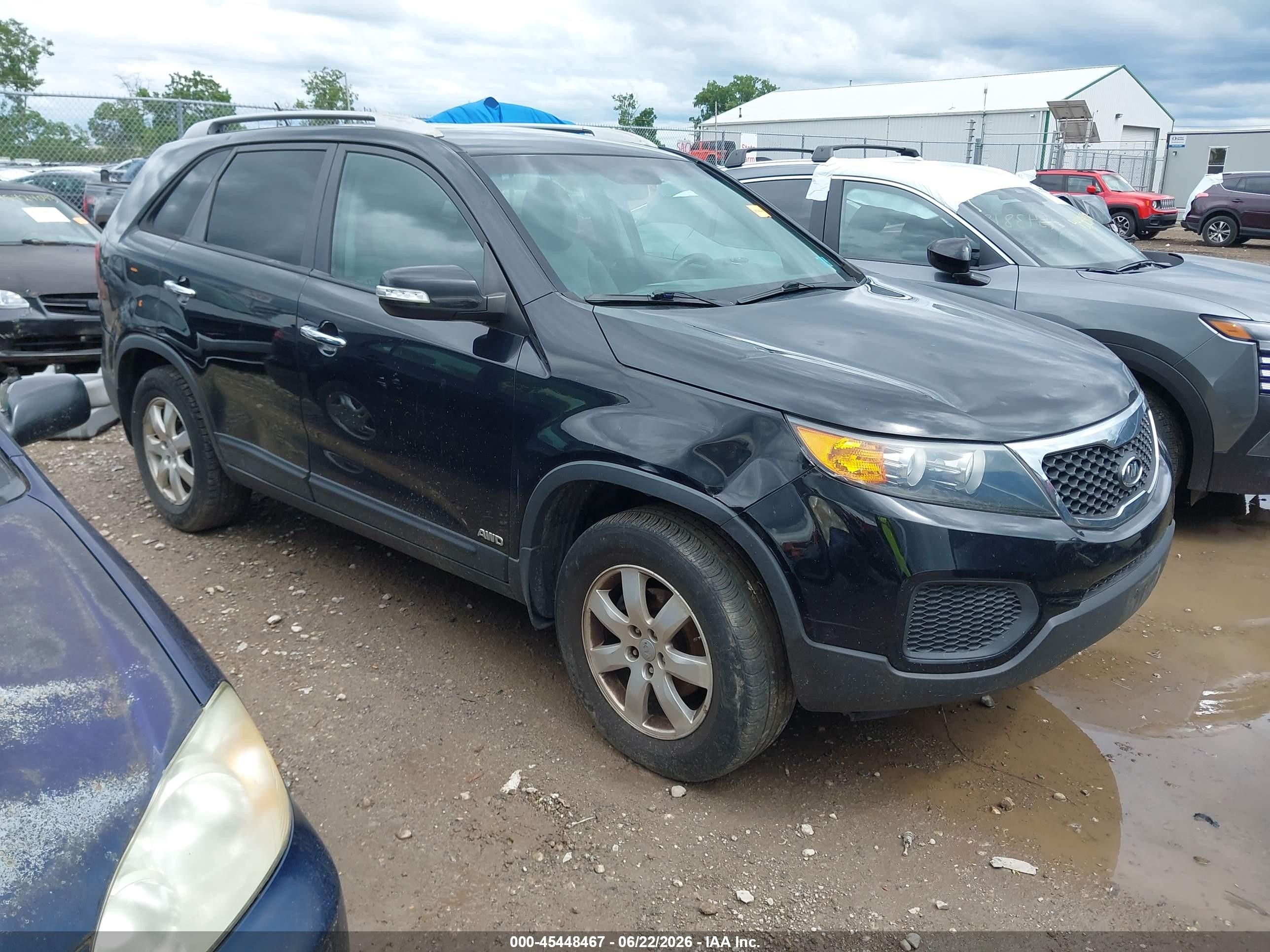 2013 Kia Sorento Lx V6 Black vin: 5XYKTDA22DG327510