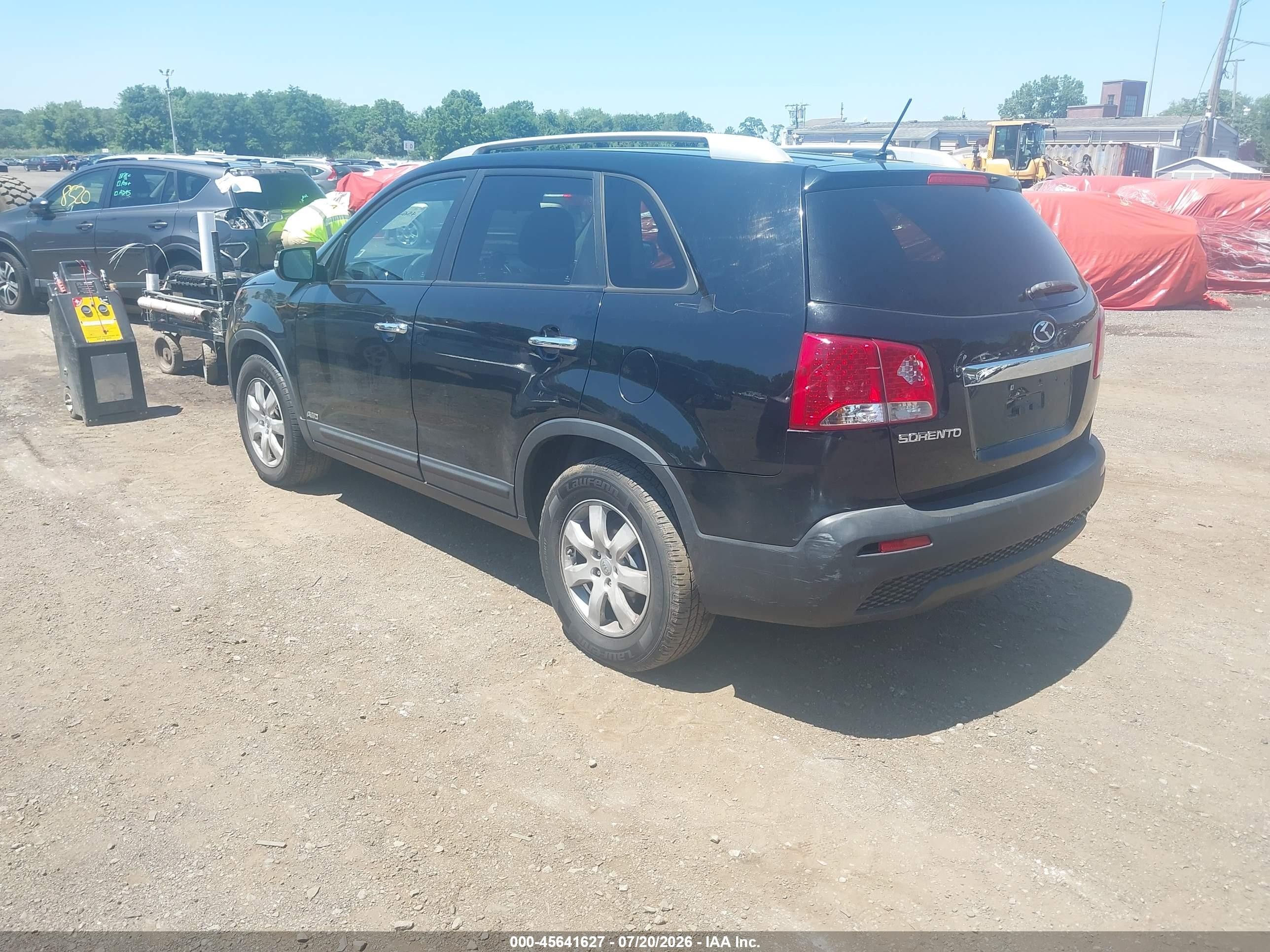 2013 Kia Sorento Lx V6 Black vin: 5XYKTDA23DG327600