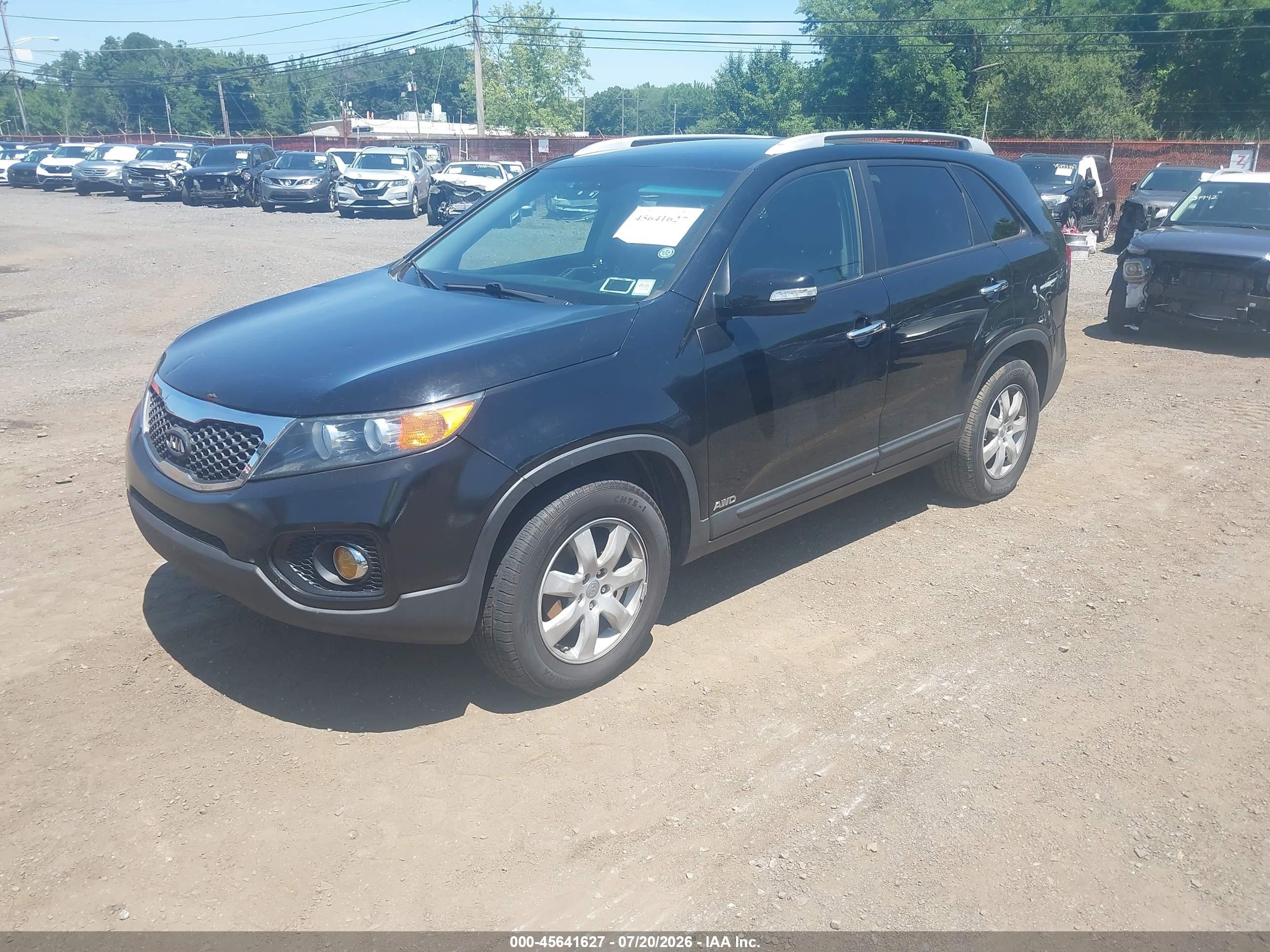 2013 Kia Sorento Lx V6 Black vin: 5XYKTDA23DG327600