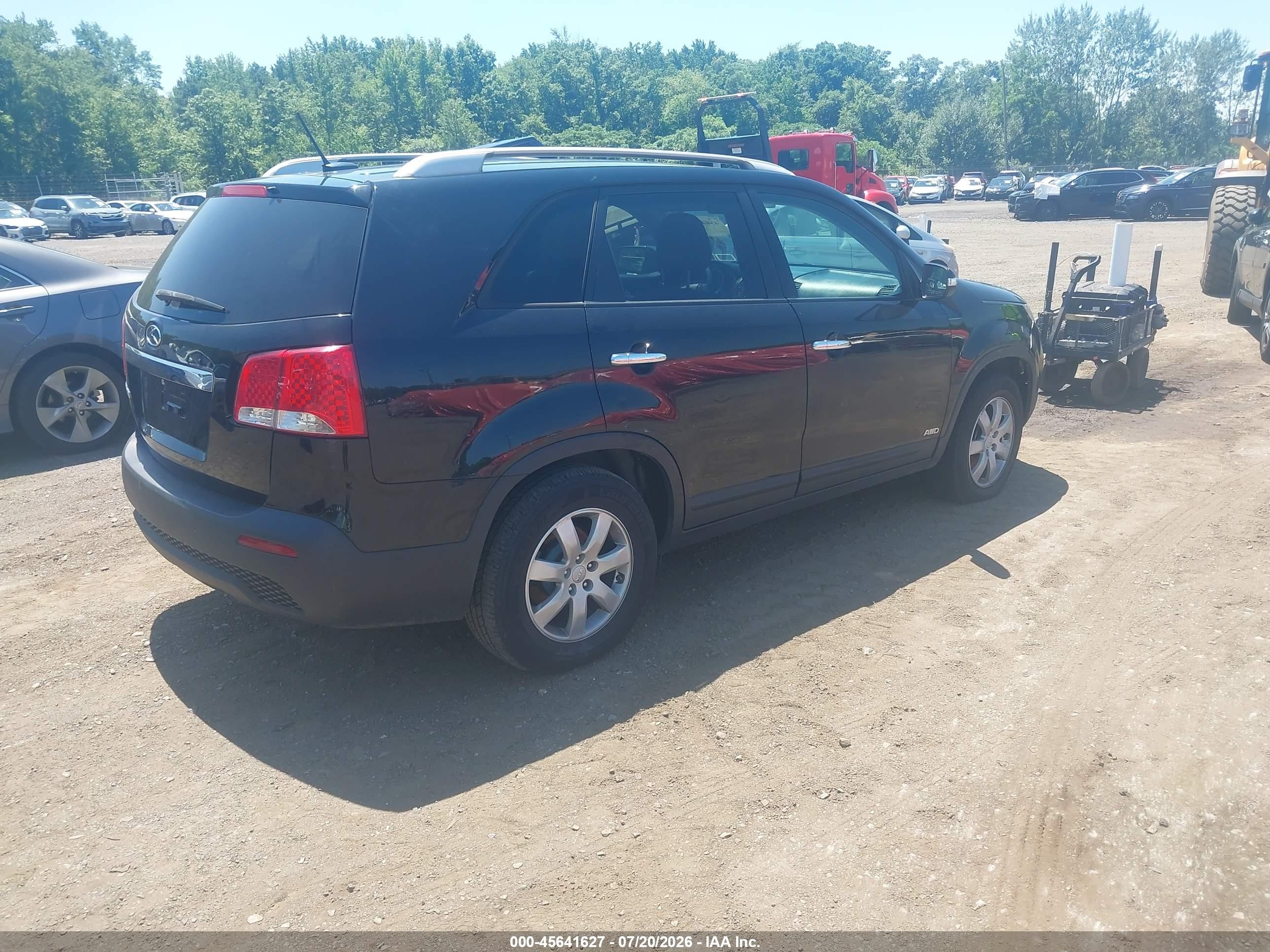 2013 Kia Sorento Lx V6 Black vin: 5XYKTDA23DG327600