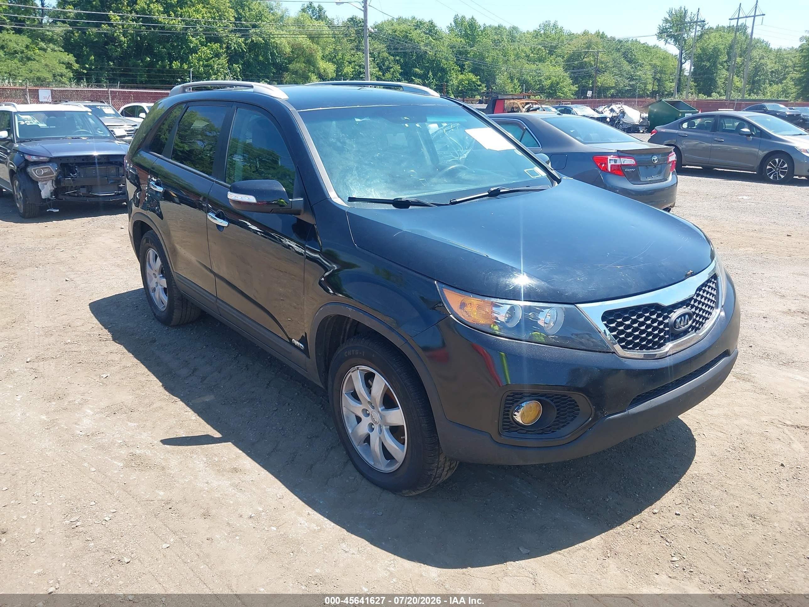 2013 Kia Sorento Lx V6 Black vin: 5XYKTDA23DG327600